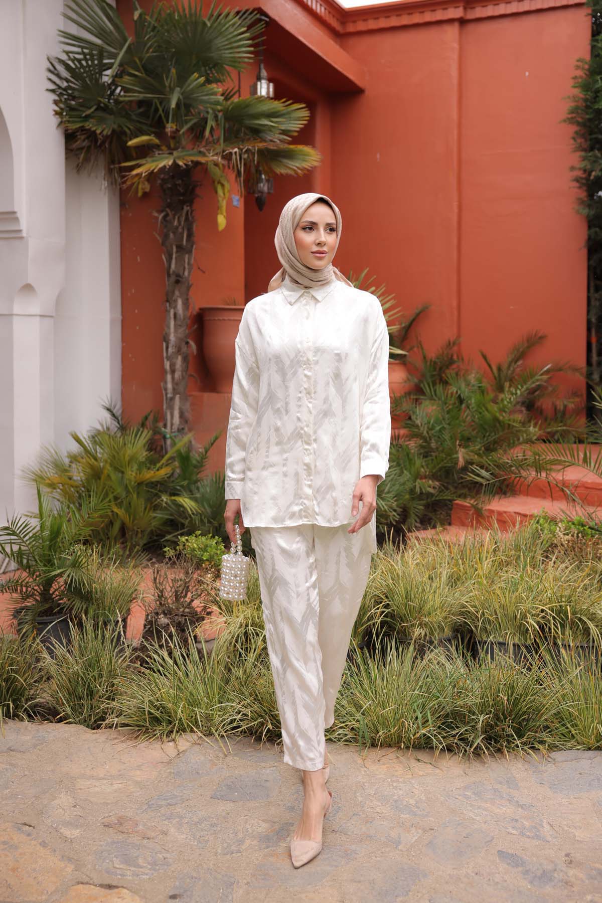 Fırça Desenli Javanez Jakalı  Takım