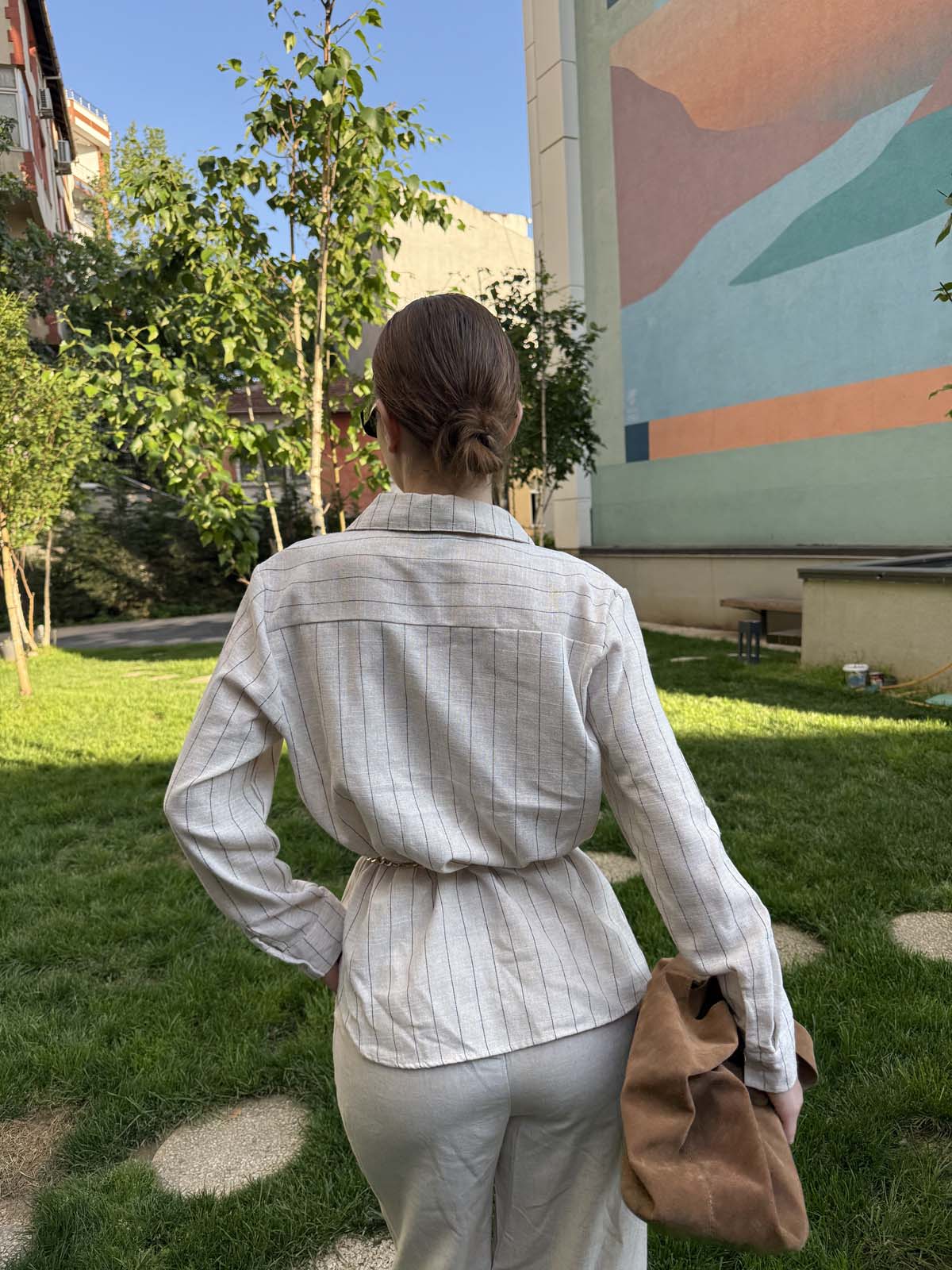 ÇİZGİLİ KETEN GÖMLEK