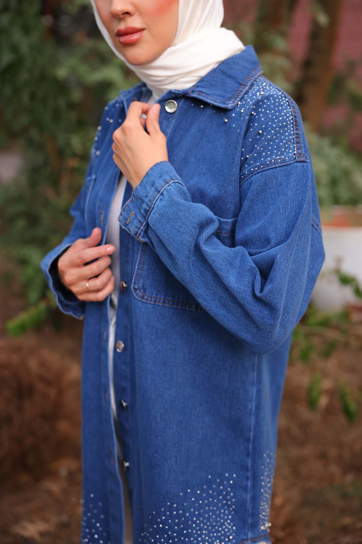 Kot Göğüs Cepli Etek Toru Püsküllü Hırka