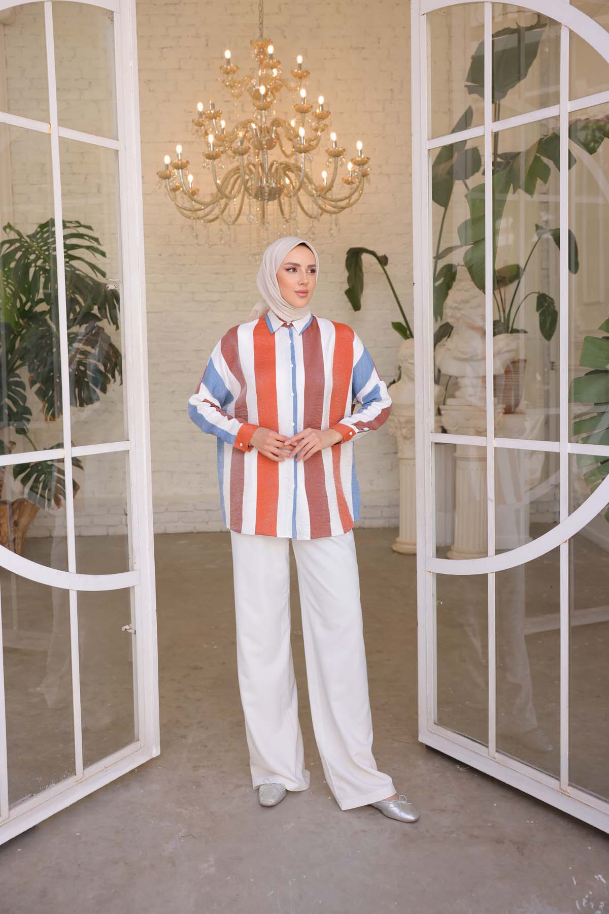 Renkli  Çizgili Gömlek