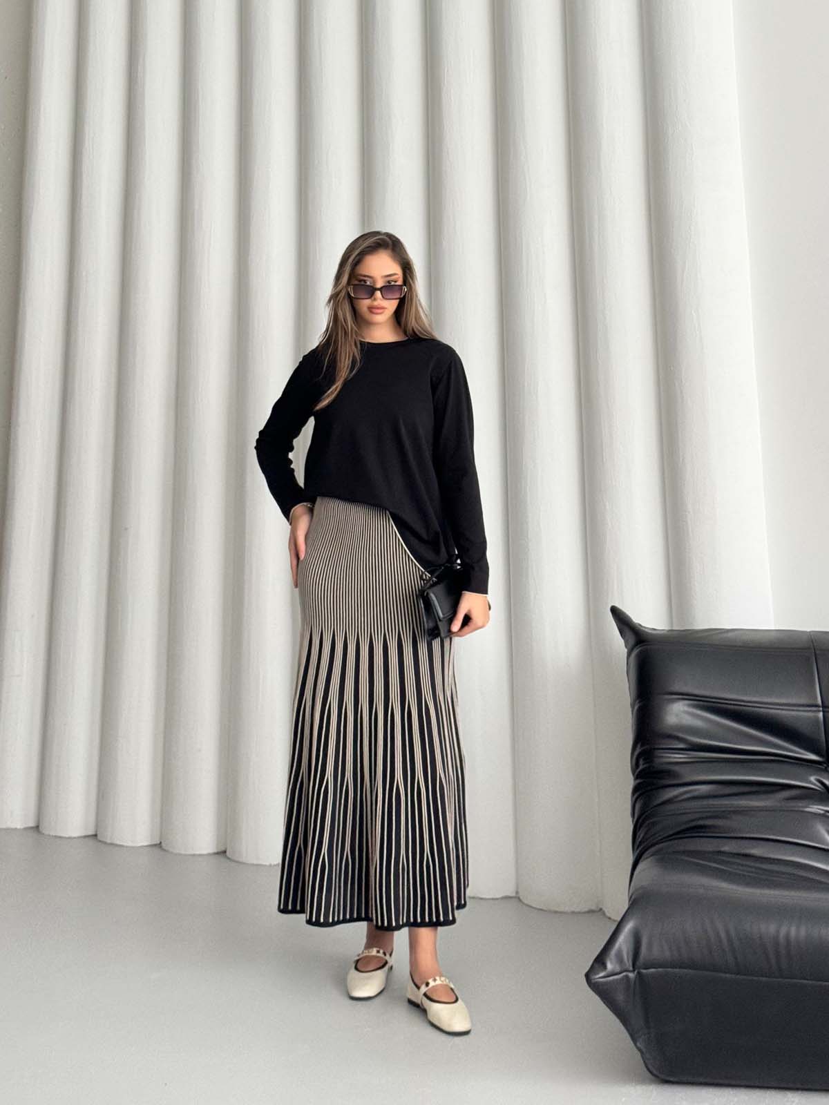 Rayon Bisiklet Yaka Tunik&Etekli Takım