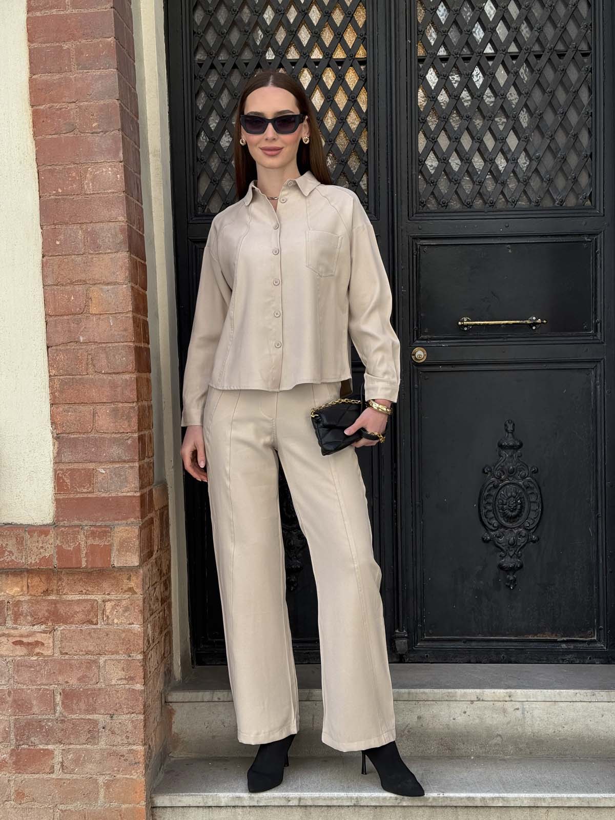 Tensel Düğmeli Gömlek