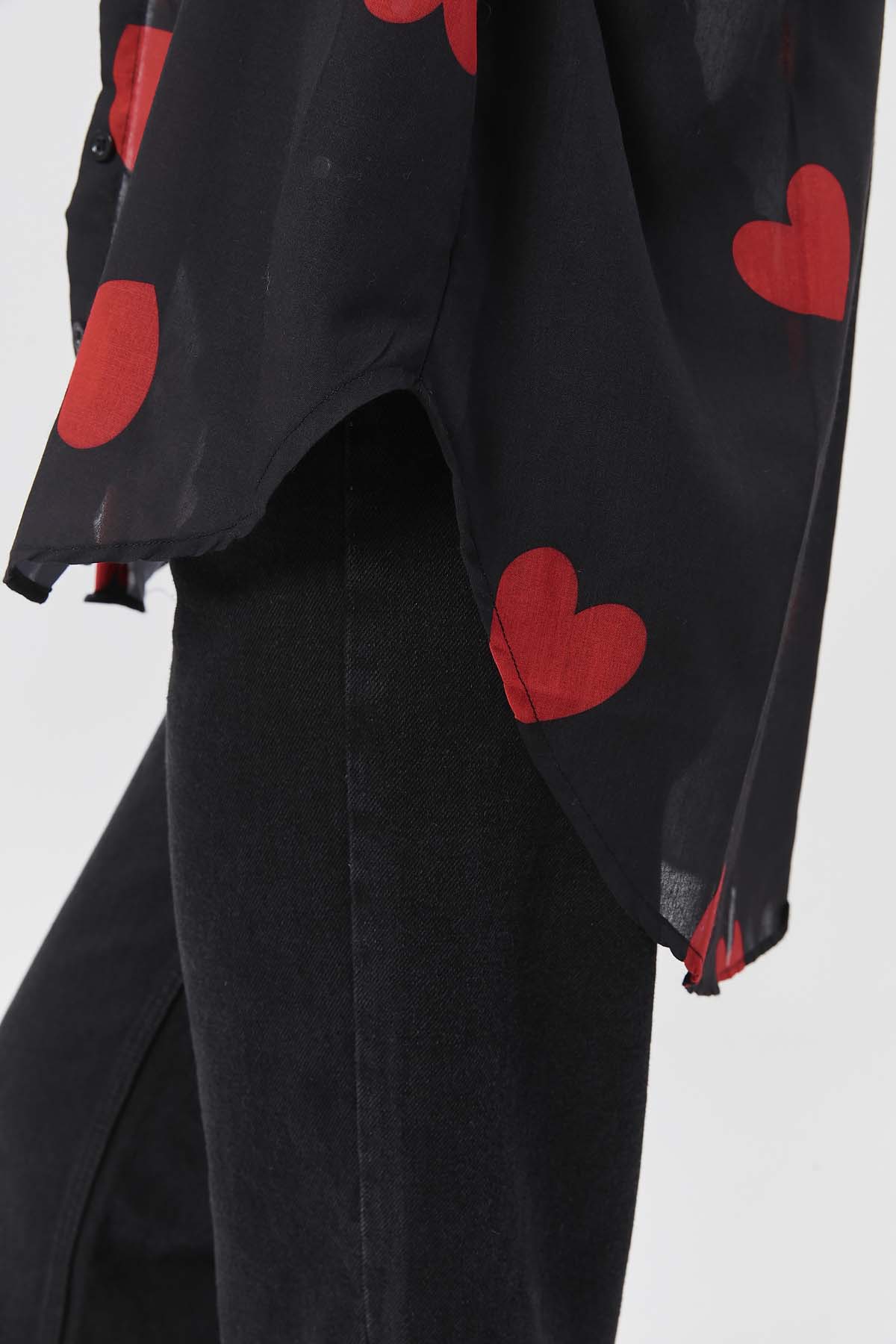 Karışık  Kalp Desenli Gömlek