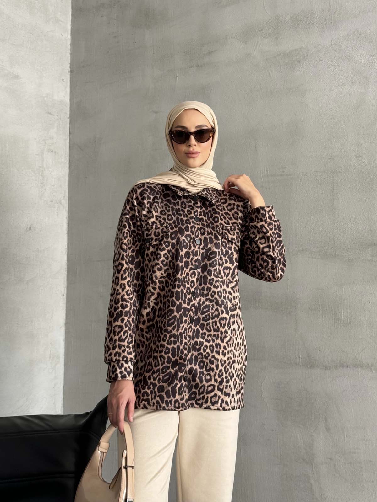 Leopar Desenli  Gömlek