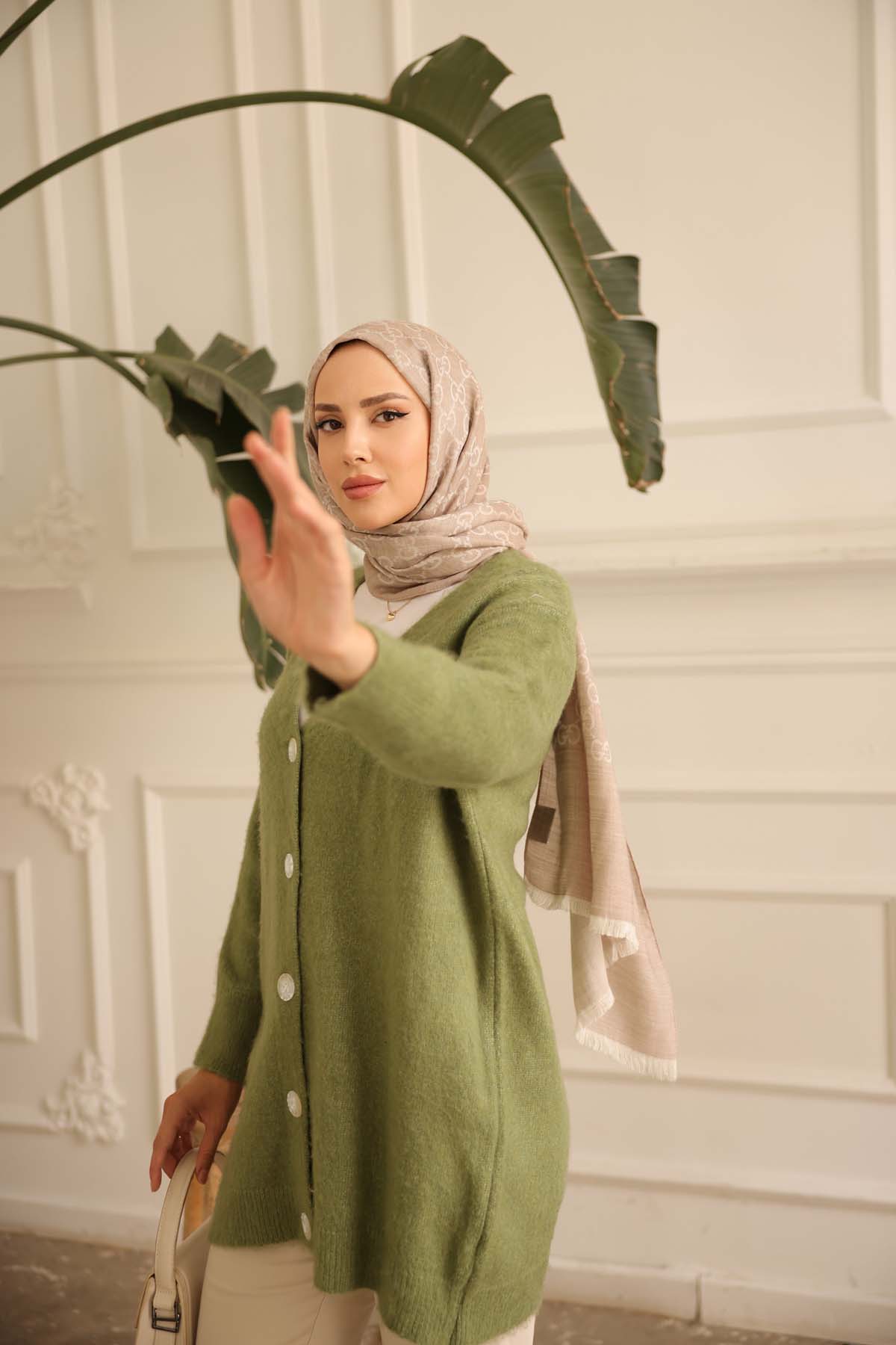 Şardonlu Düz Düğmeli Ceket