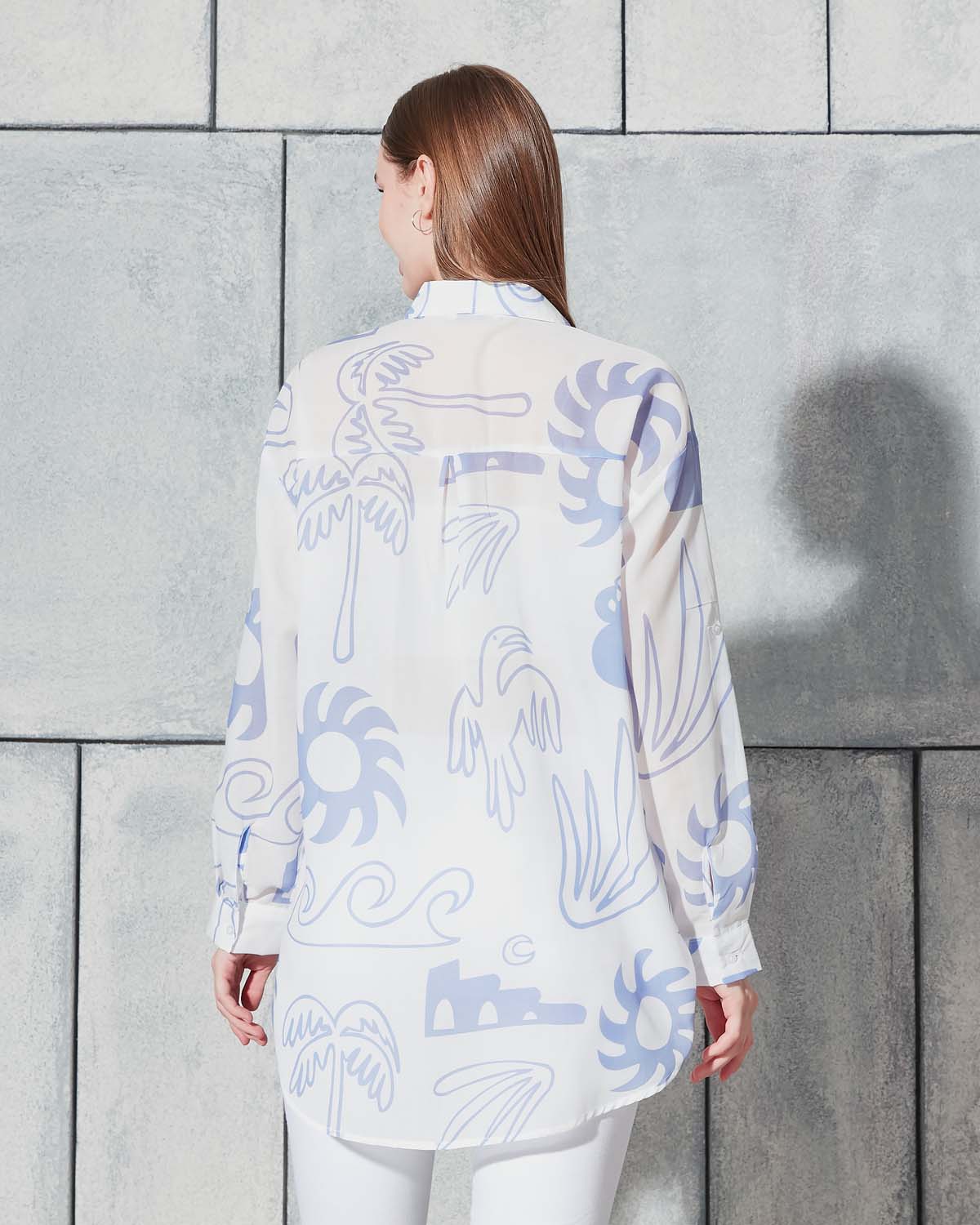 Digital Baskılı(Mavi Kuş) Gömlek