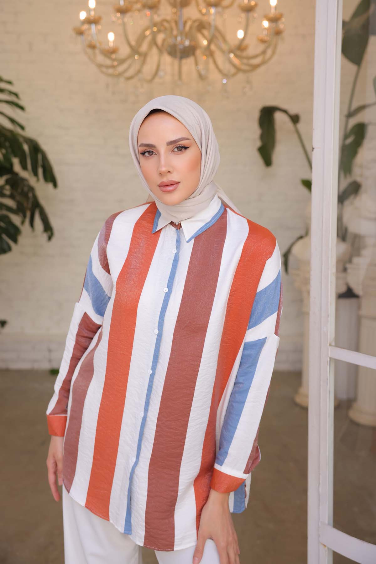 Renkli  Çizgili Gömlek