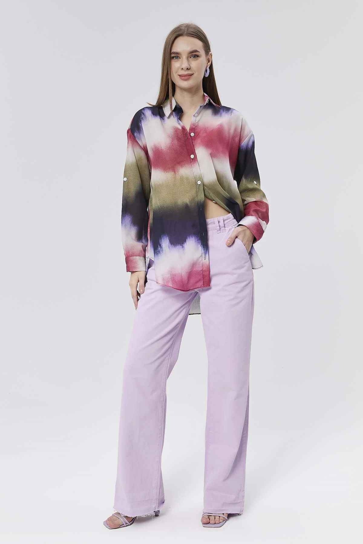 Batik Desen Geniş Kalıp Gömlek