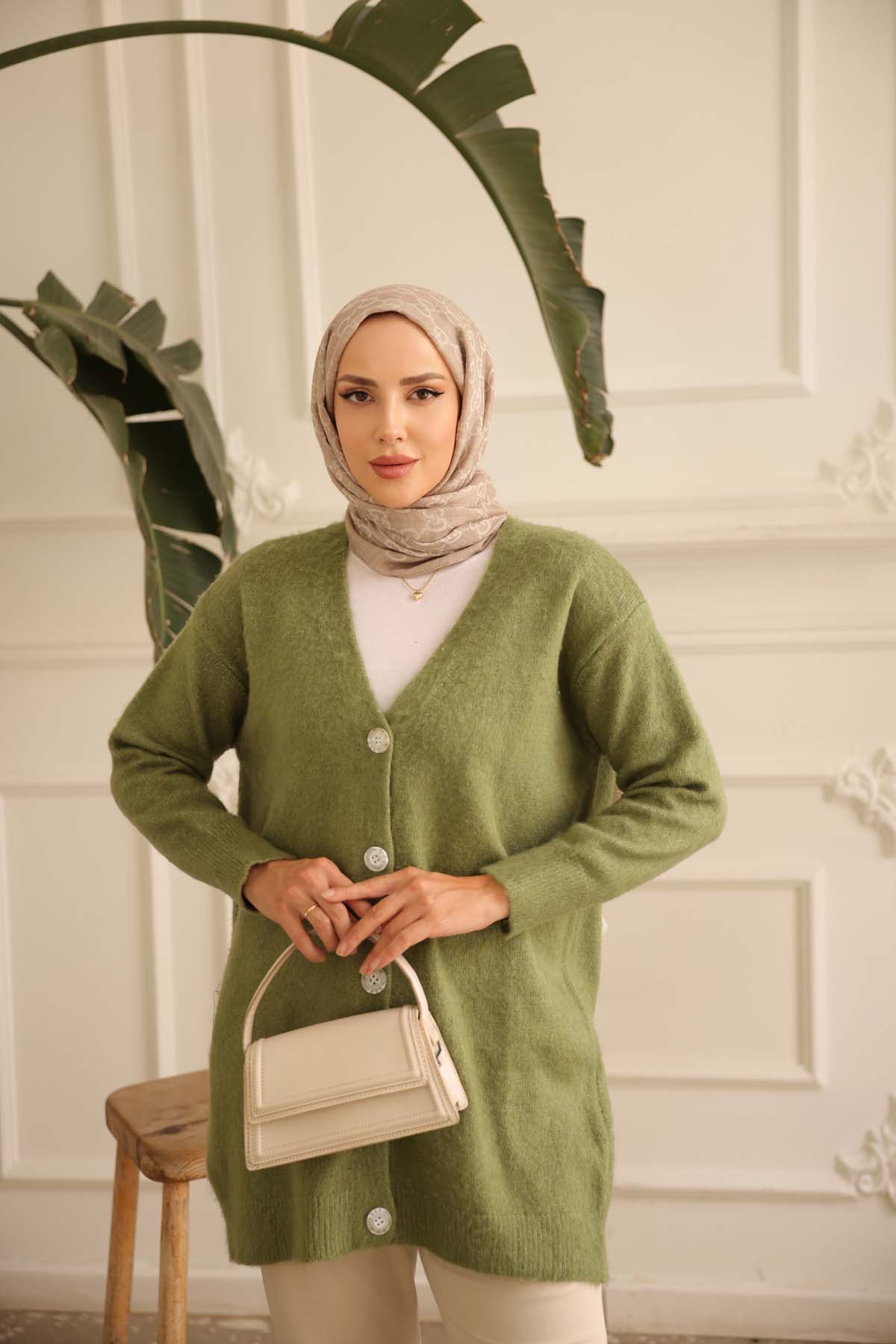 Şardonlu Düz Düğmeli Ceket