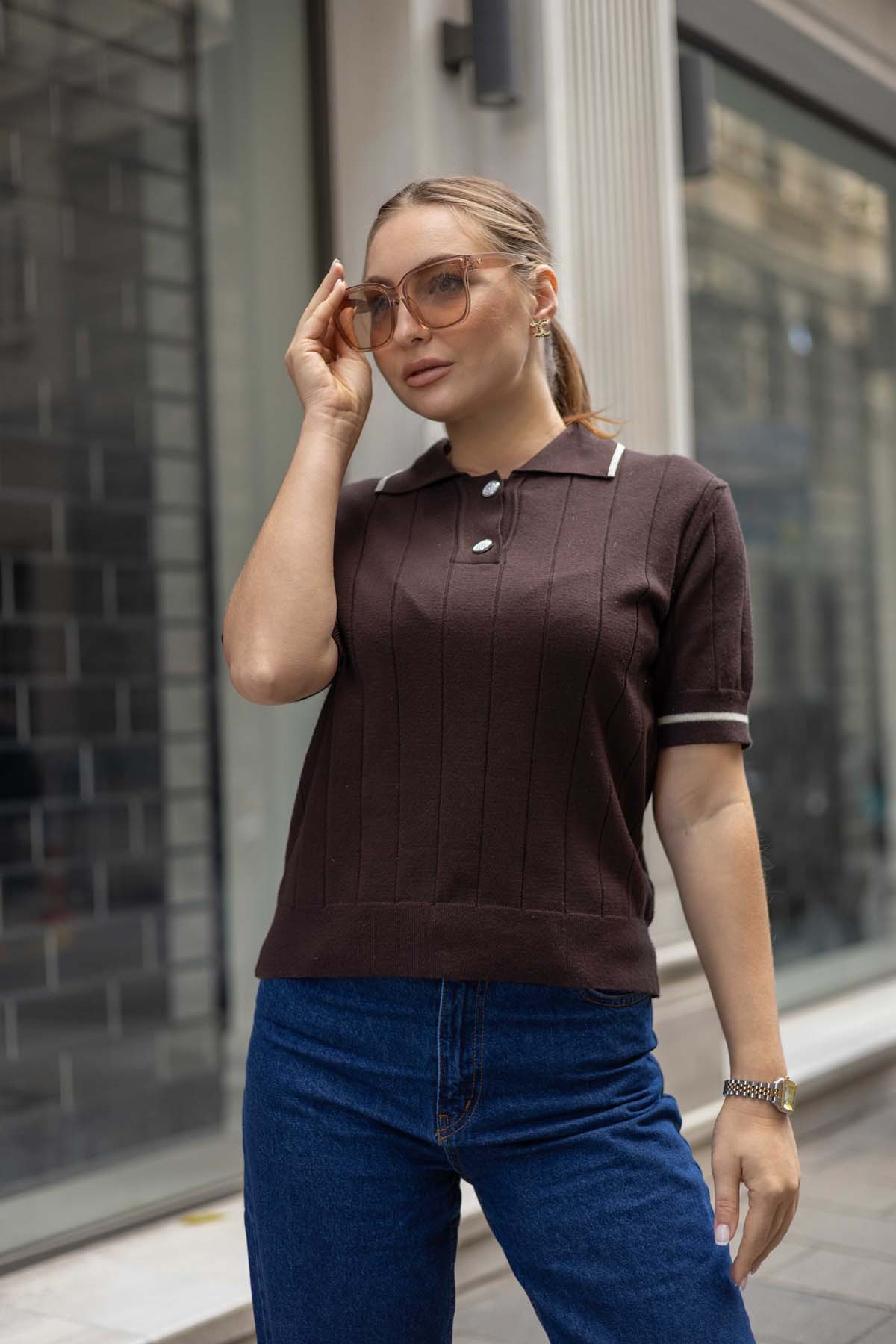 Sim Kırçıllı Korsman Gömlek Yaka Kazak