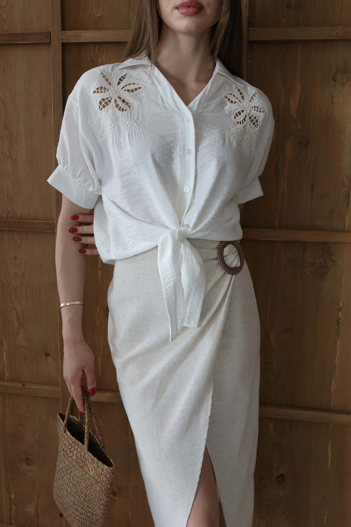 YANI TOKALI YIRTMAÇLI ETEK