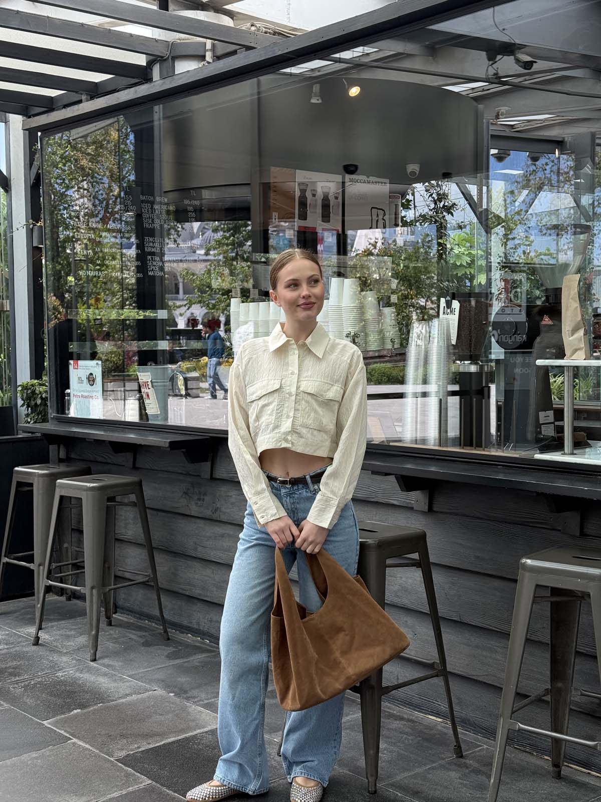 Çift Cep Detaylı  Kısa Gömlek