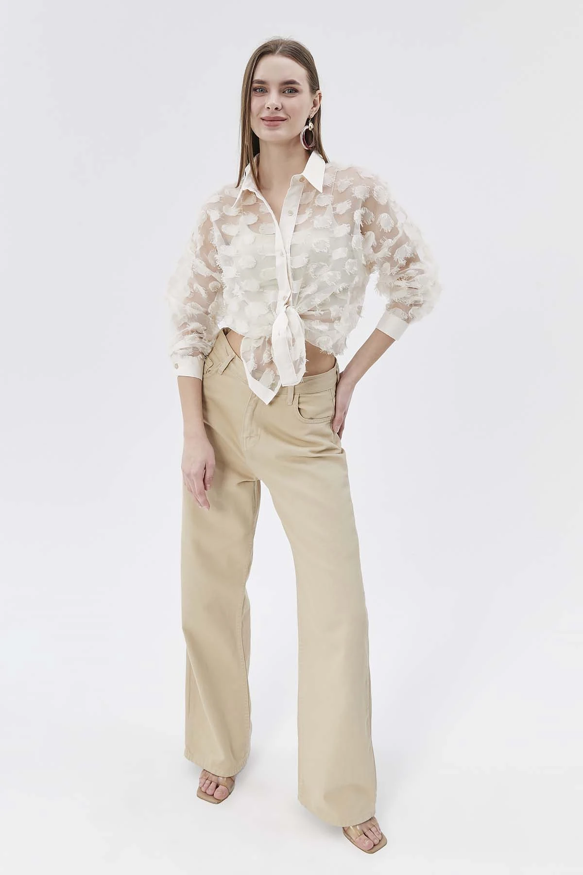 Kesmeli Organze Gömlek