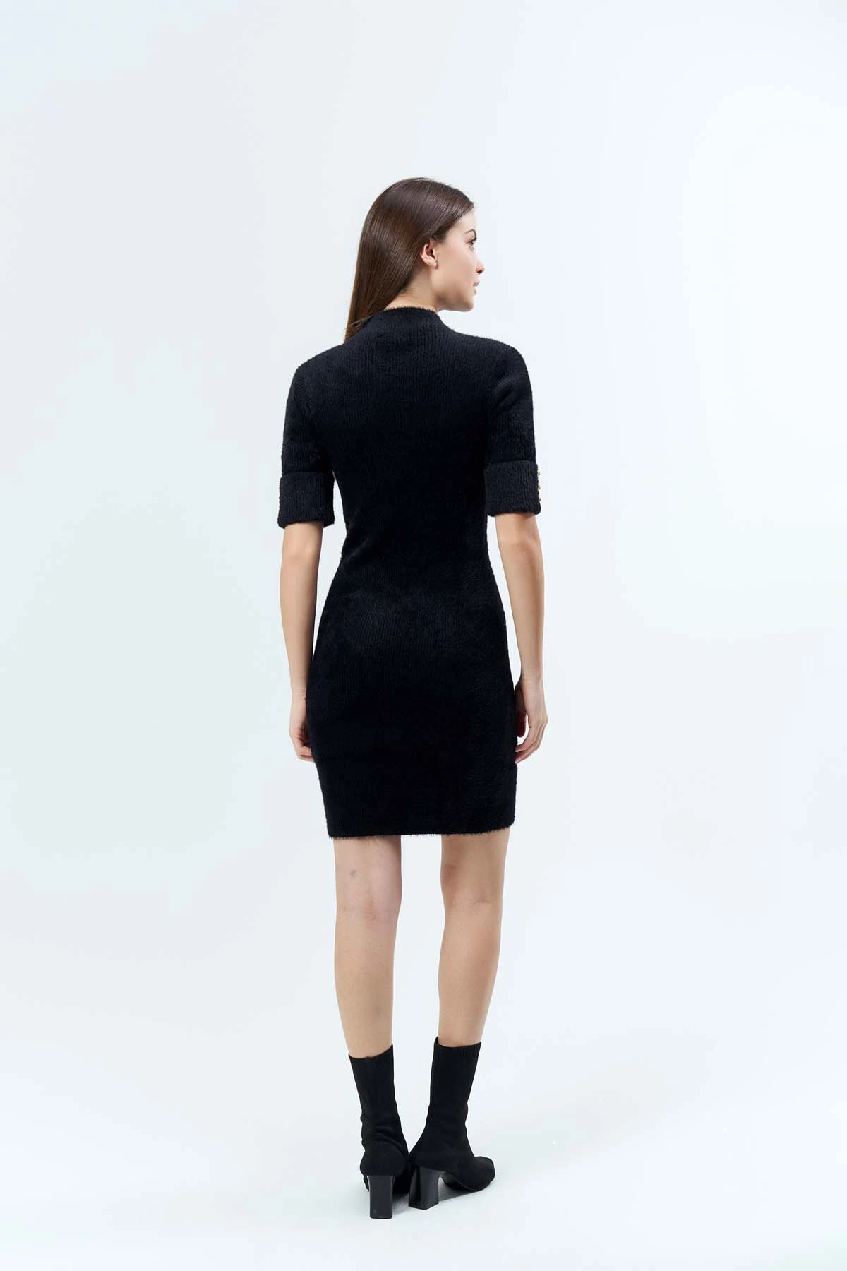 Angora Kısa Kollu Elbise