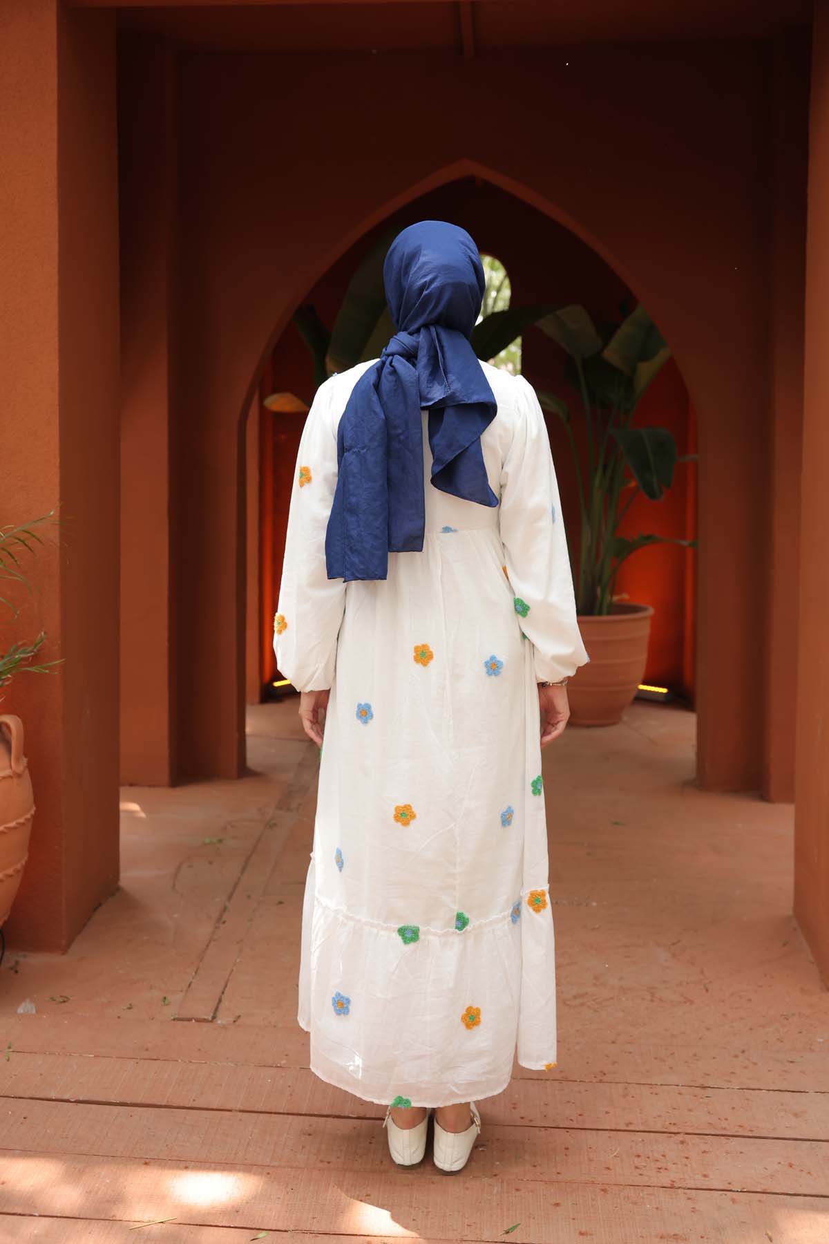 Çiçekli Uzun  Kollu  Elbise