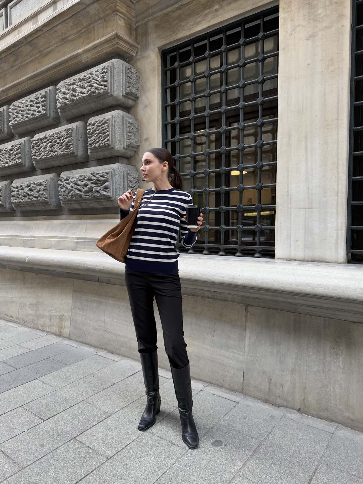 Korspan Çizgili  Simit Yaka  Basic  Kazak