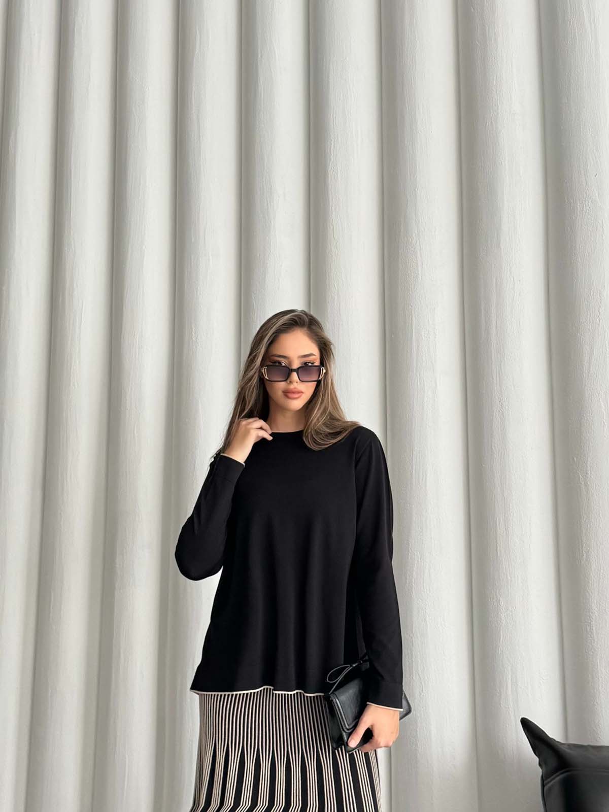 Rayon Bisiklet Yaka Tunik&Etekli Takım