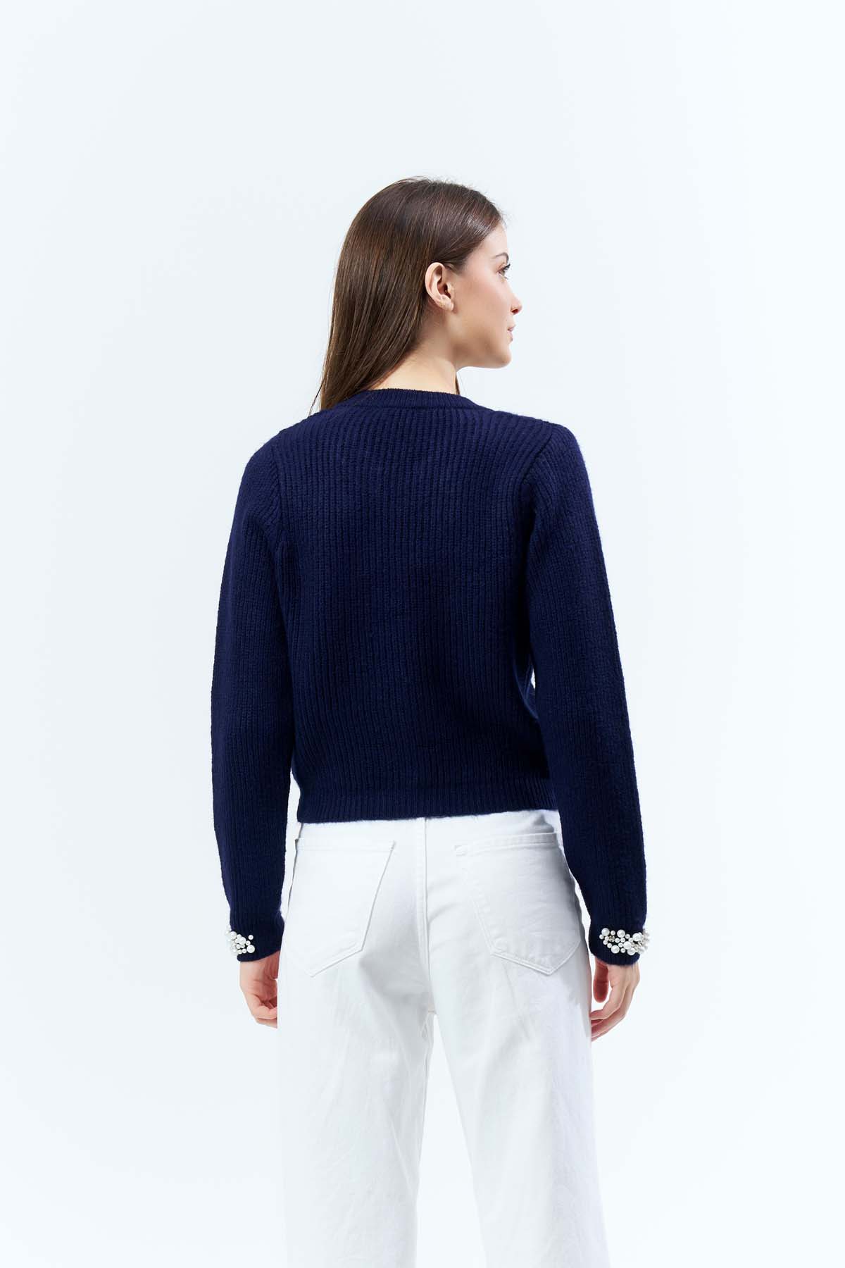 Şardonlu İncili Kısa Ceket