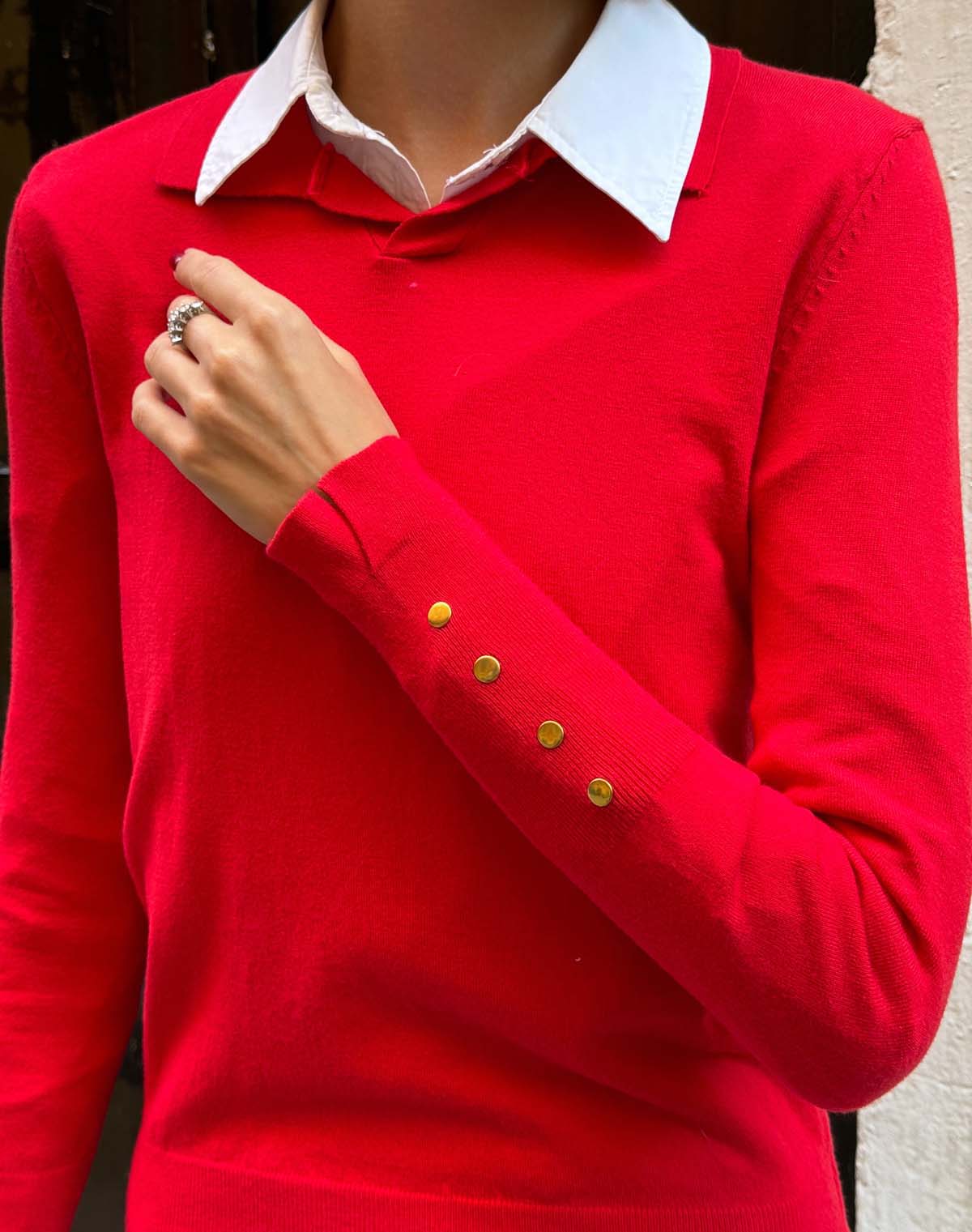 Korspan  Düz Gömlek Yaka  Kazak