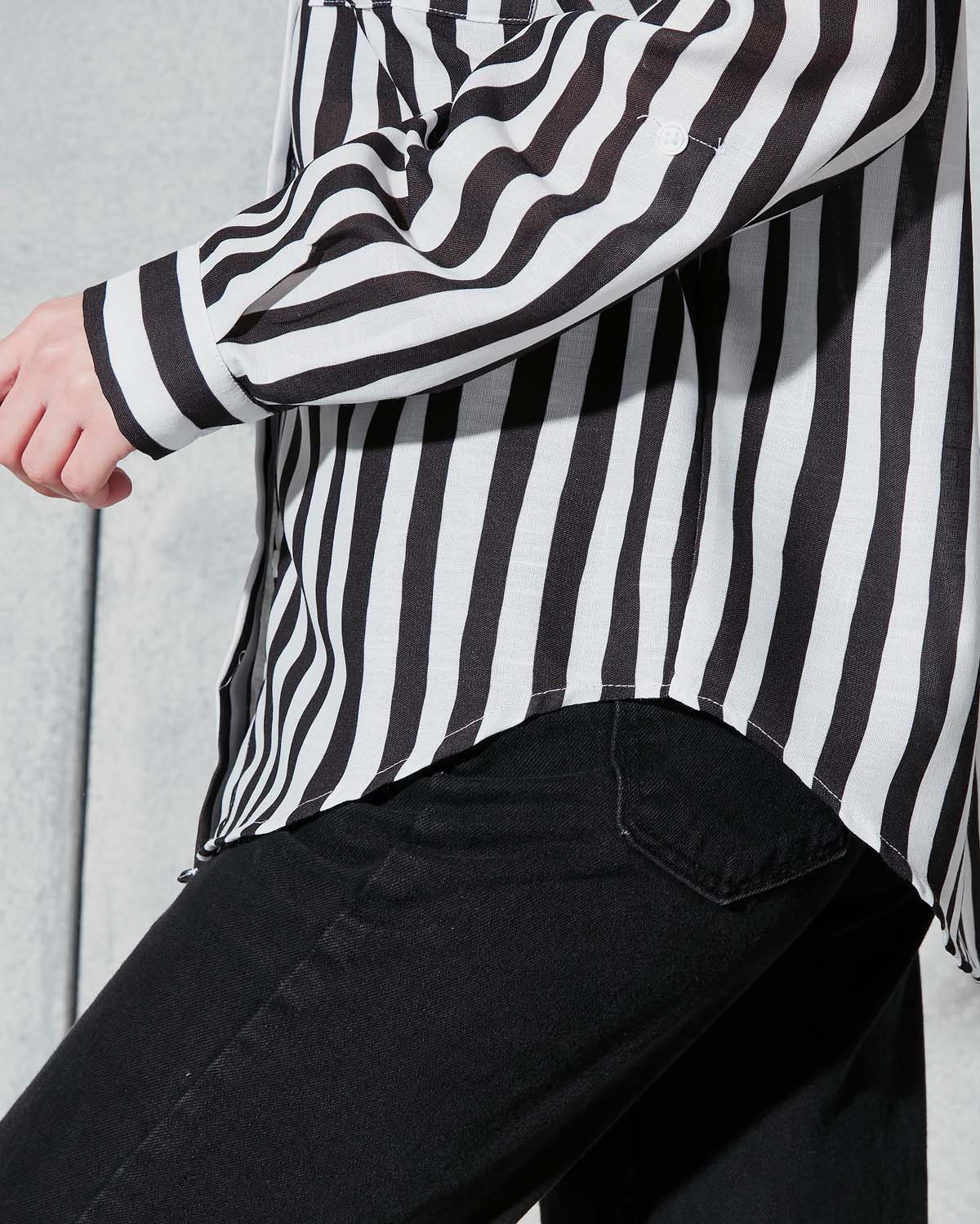 Çizgili Keten Gömlek