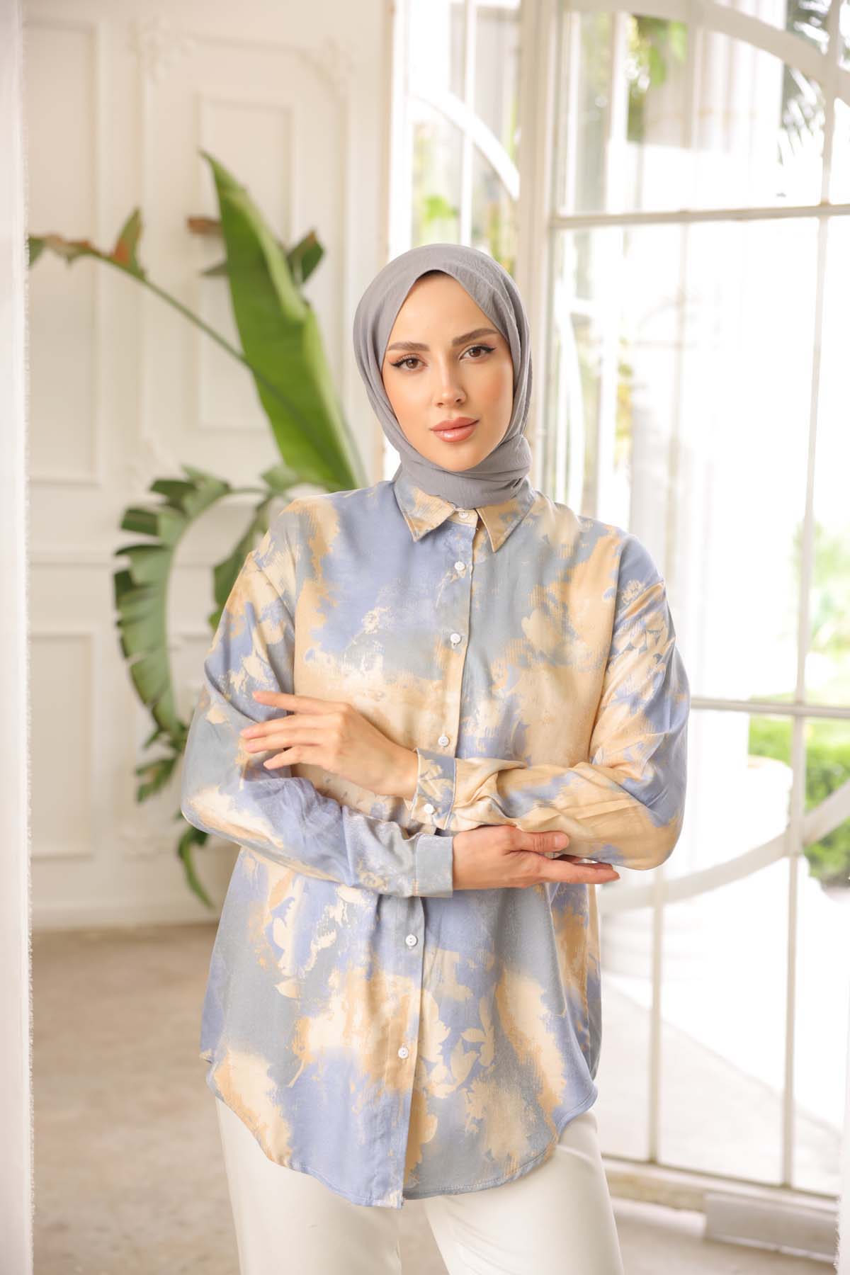 Desenli Cepsiz Gömlek