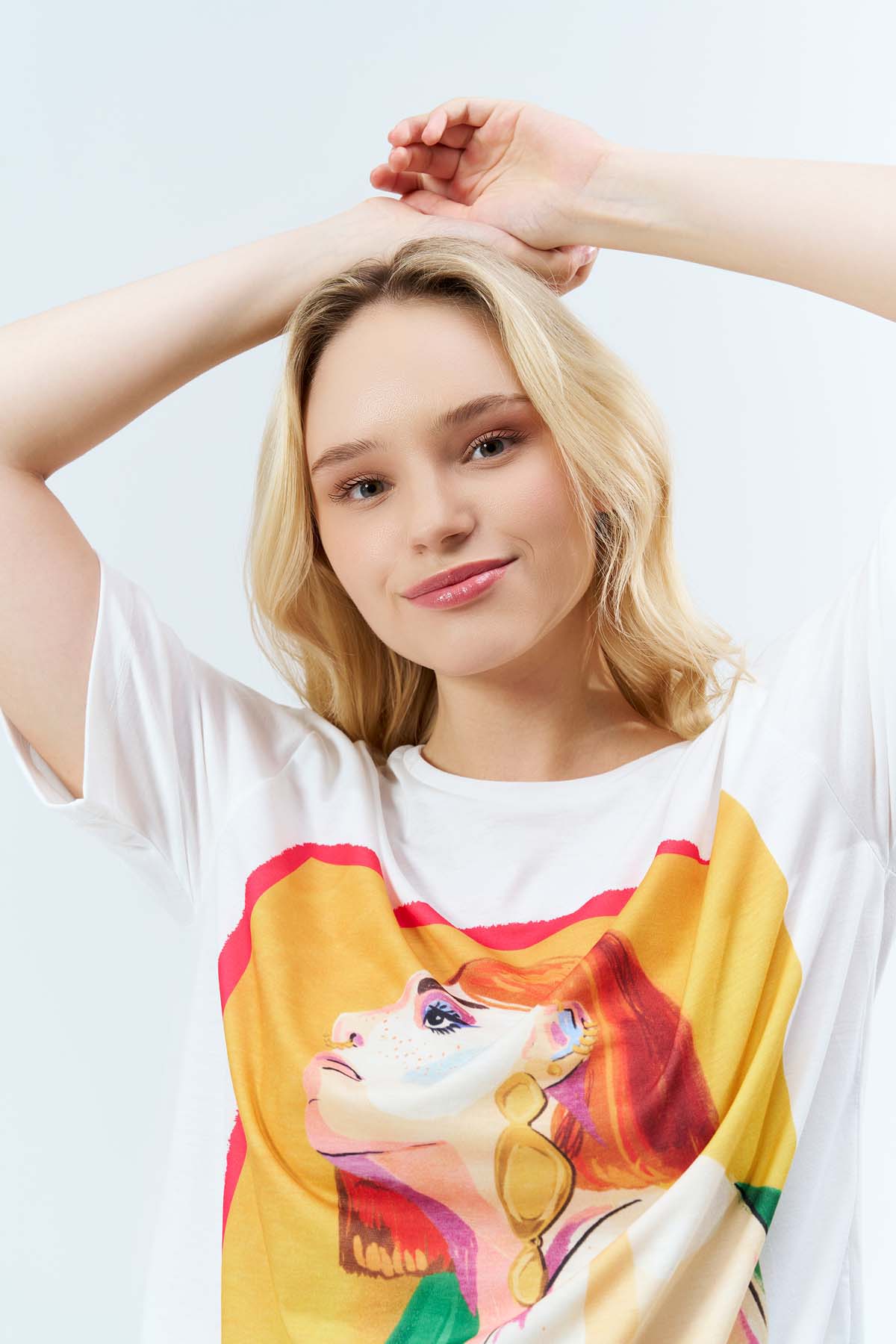 Kadın  Baskılı  Basıc Tişört