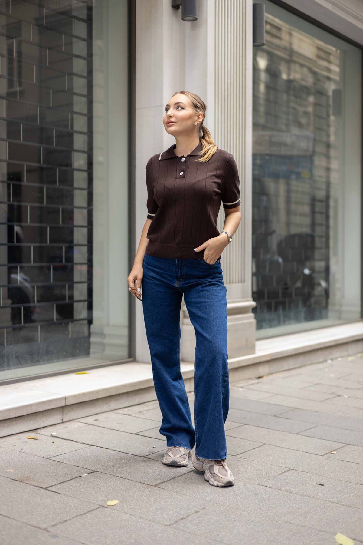 Sim Kırçıllı Korsman Gömlek Yaka Kazak