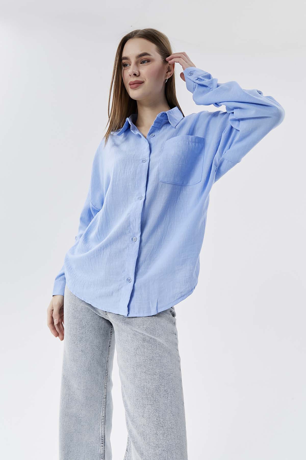 Tek Cepli Keten Gömlek