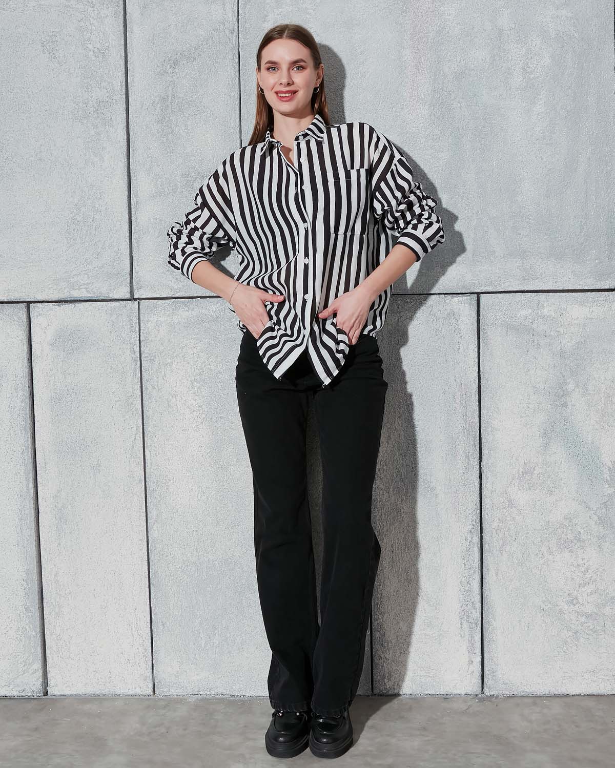 Çizgili Keten Gömlek