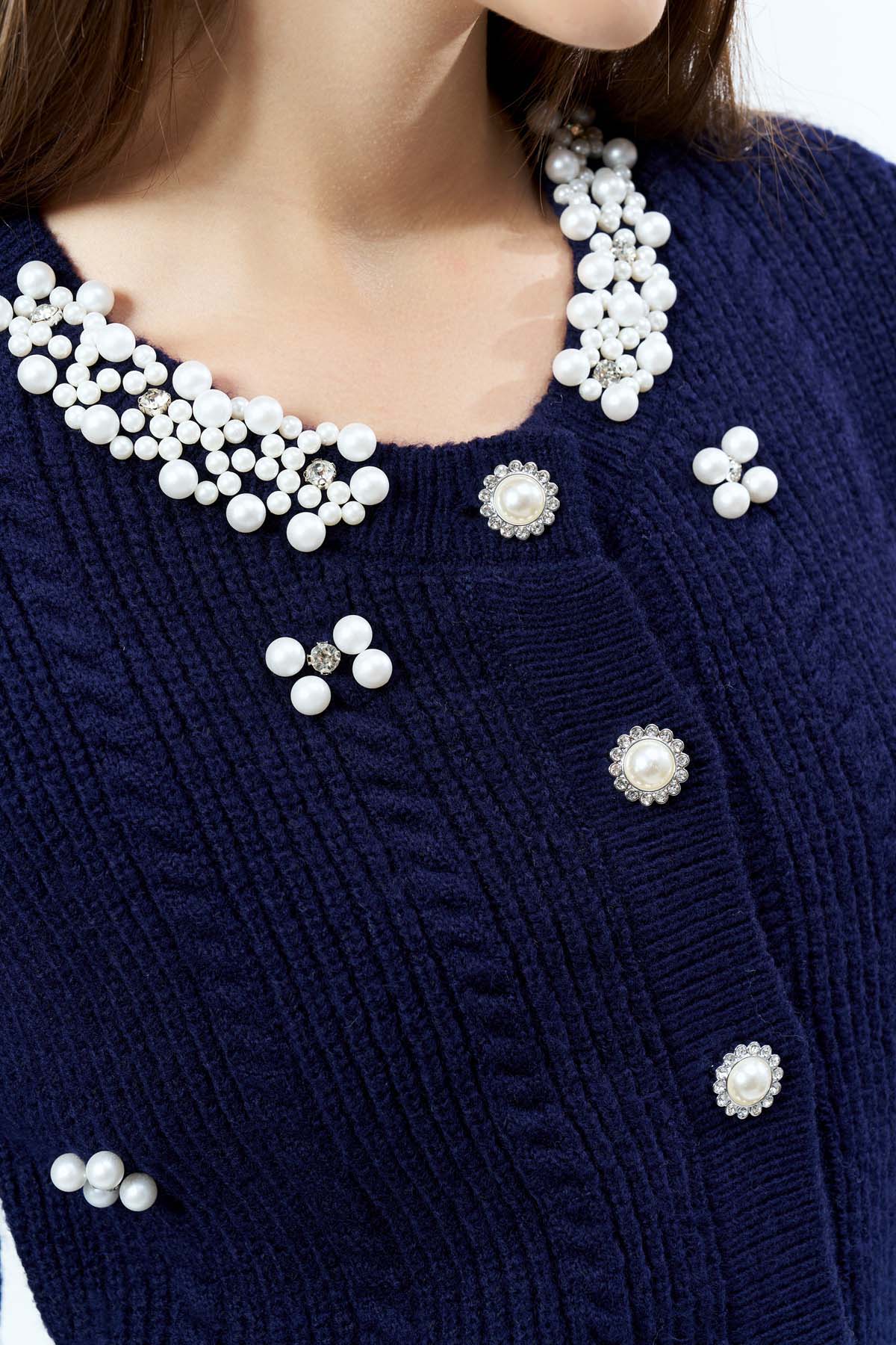 Şardonlu İncili Kısa Ceket