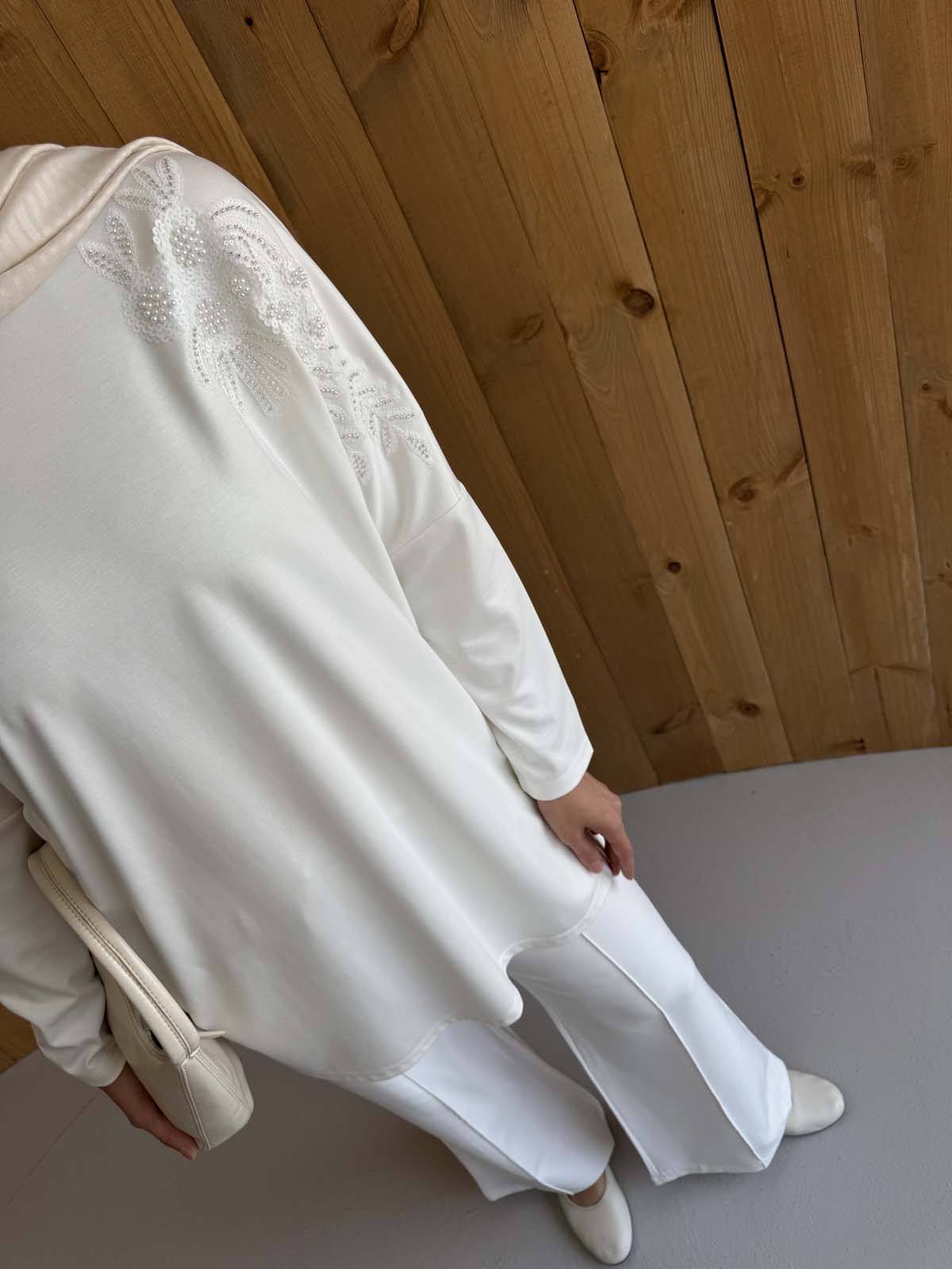 Boncuklu Pullu  Yarasa Kol Tunik