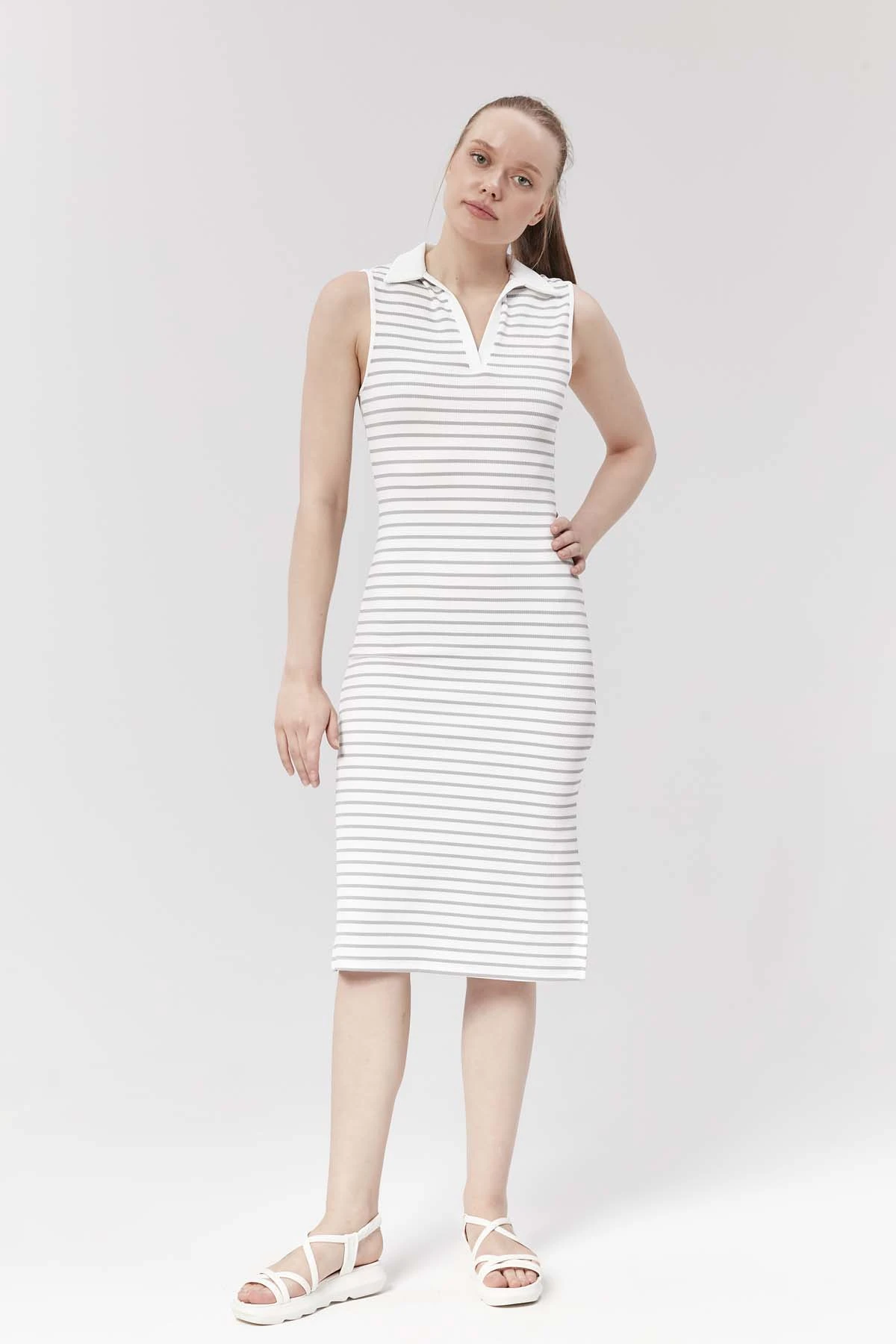 Polo Yakalı Sıfır  Kol Elbise