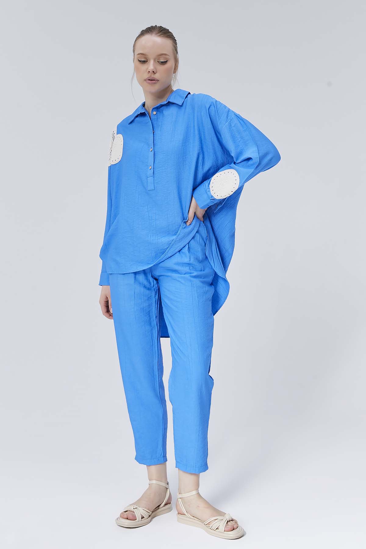 Çift Kopanagili Arkas Koluı Uzun Önü Kısa Gömlek