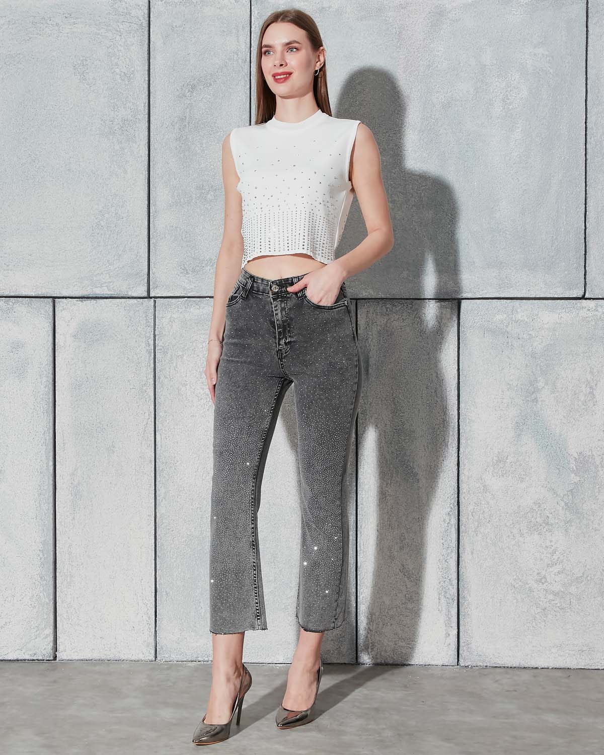 Taşlı Kot Pantolon