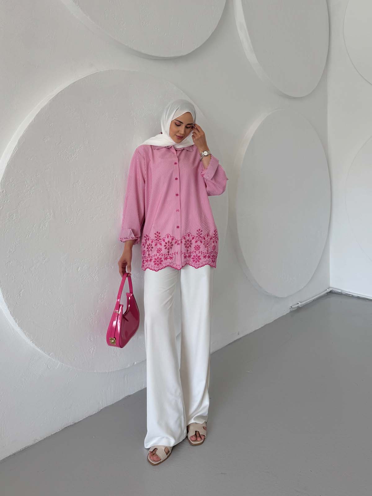 Çizgili Gofre  Gömlek