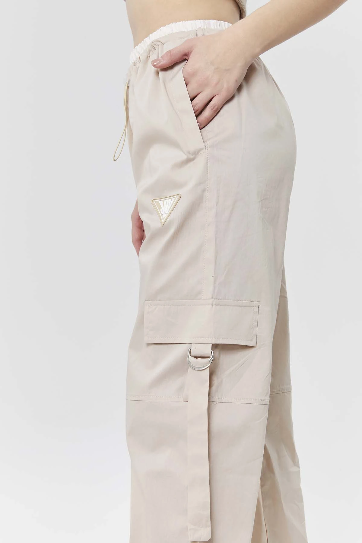 Beli Bağcıklı Lastikli Cepli Poplin Pantolon