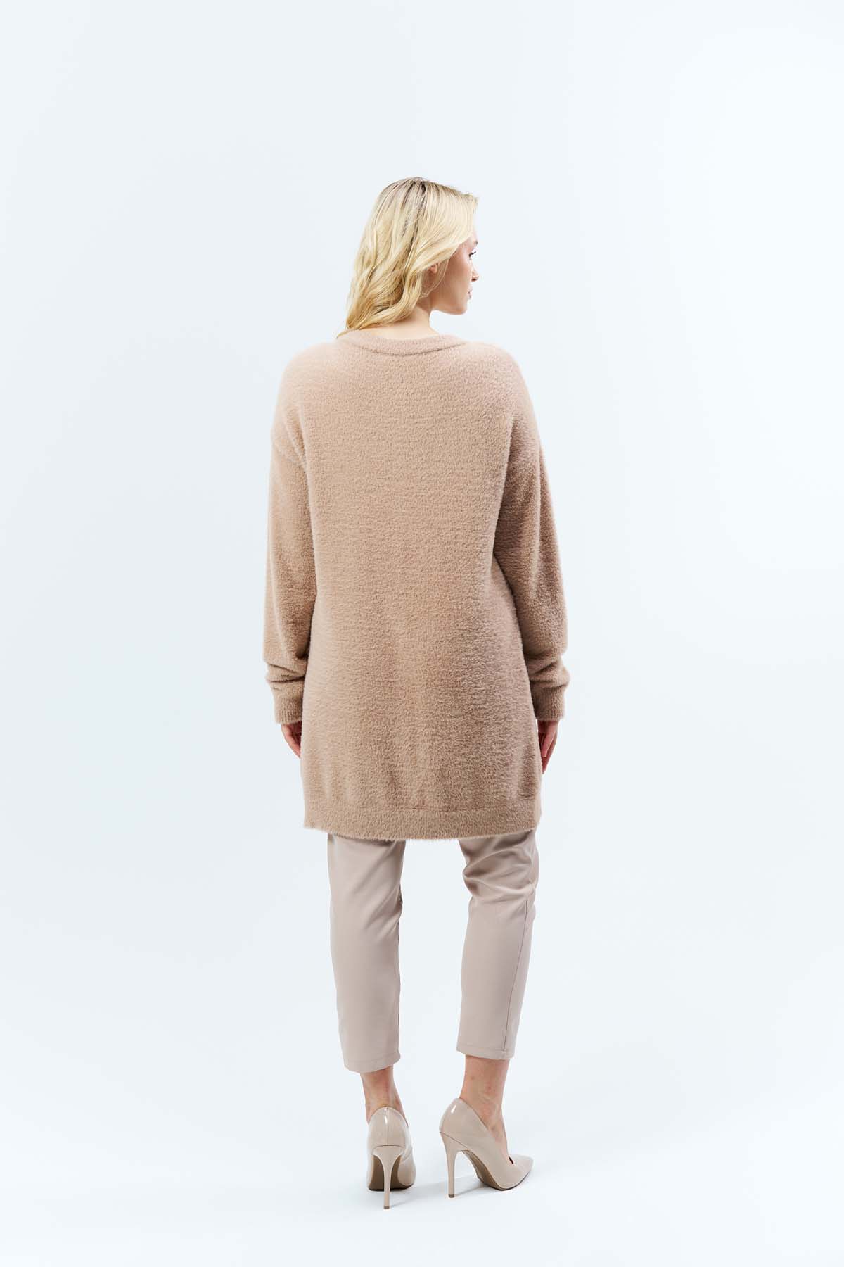 Angora İncili Uzun Ceket