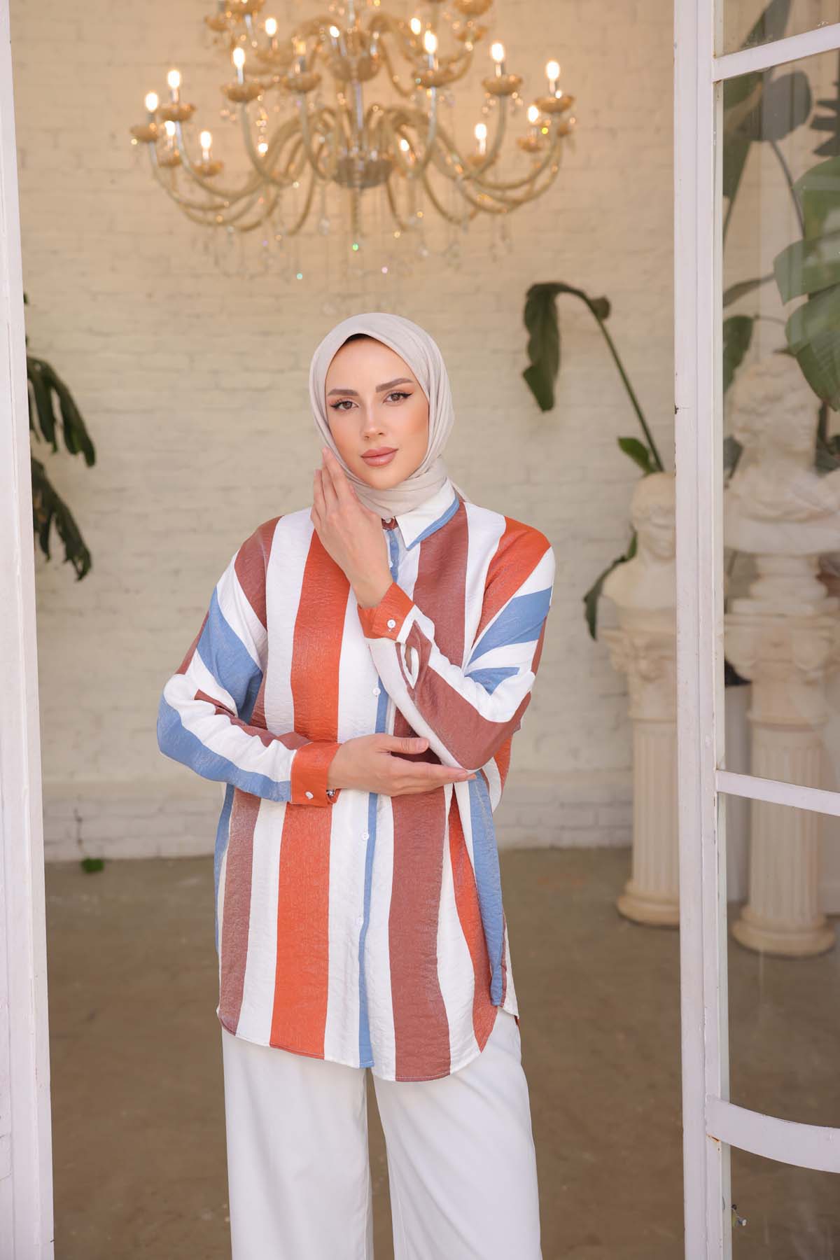 Renkli  Çizgili Gömlek