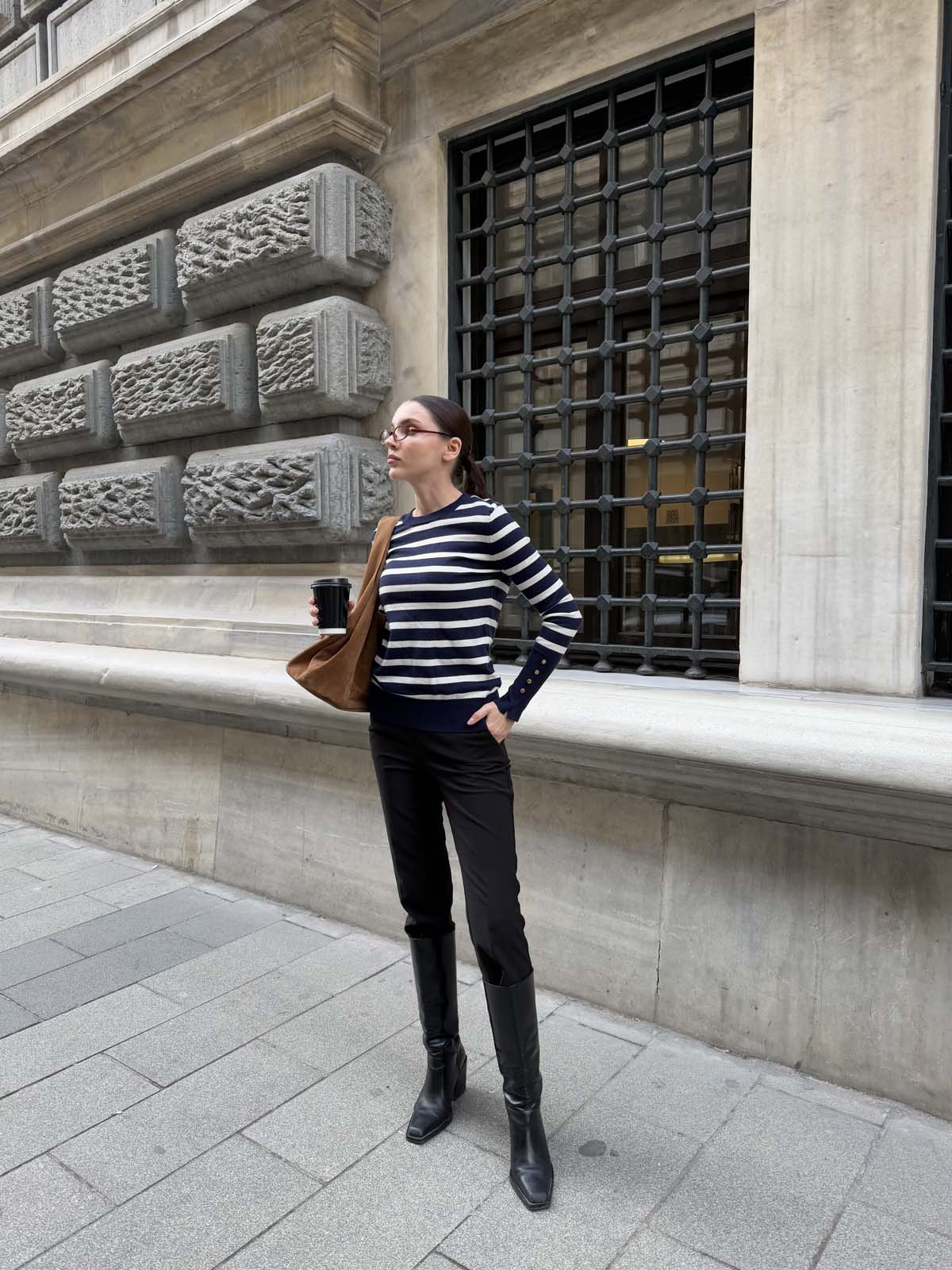 Korspan Çizgili  Simit Yaka  Basic  Kazak