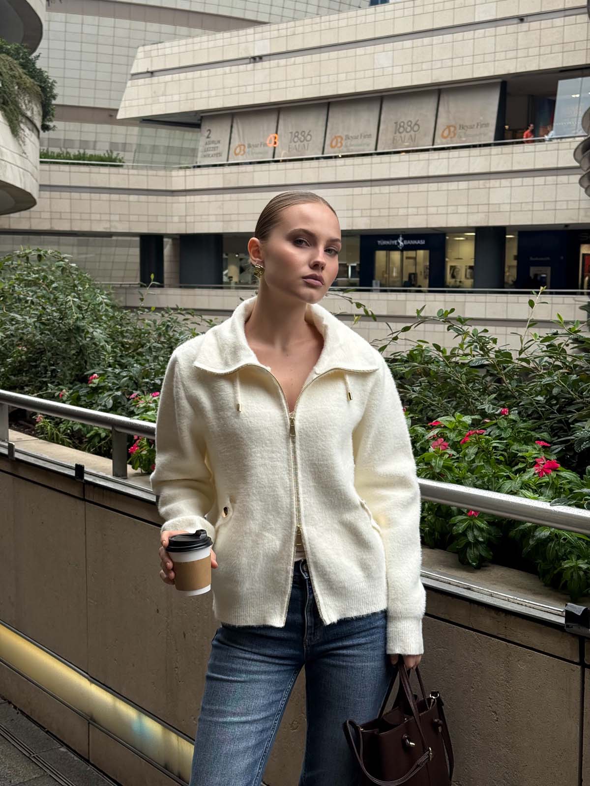 Angora Kamyoncu Yaka Hırka