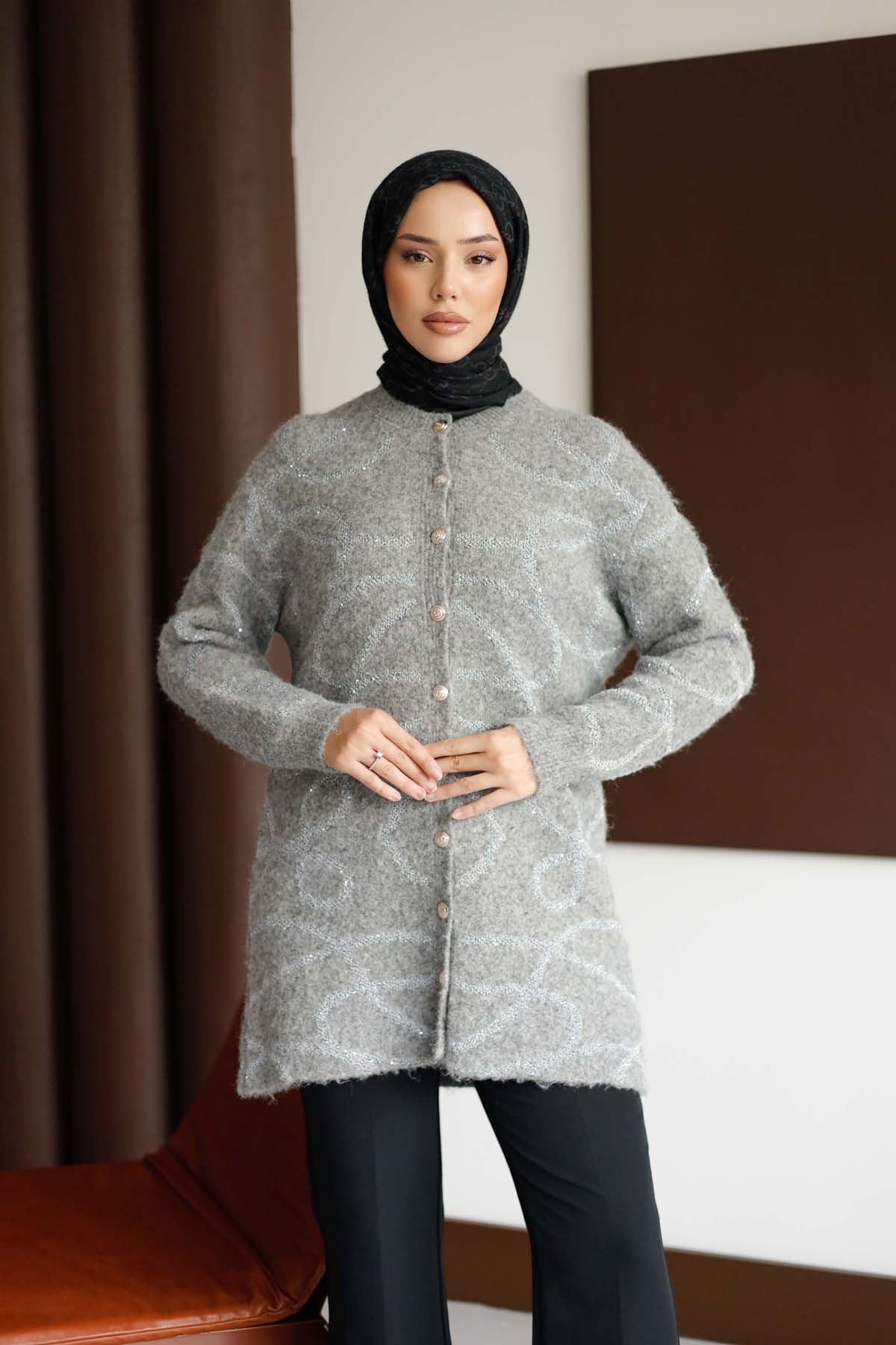 Oslo Düğmeli Pullu Uzun Ceket