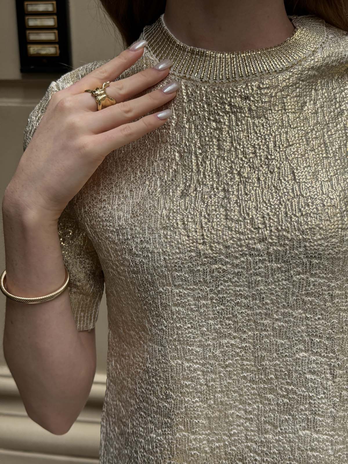 Polyelit Varak Baskılı Kısa Kollu Kazak