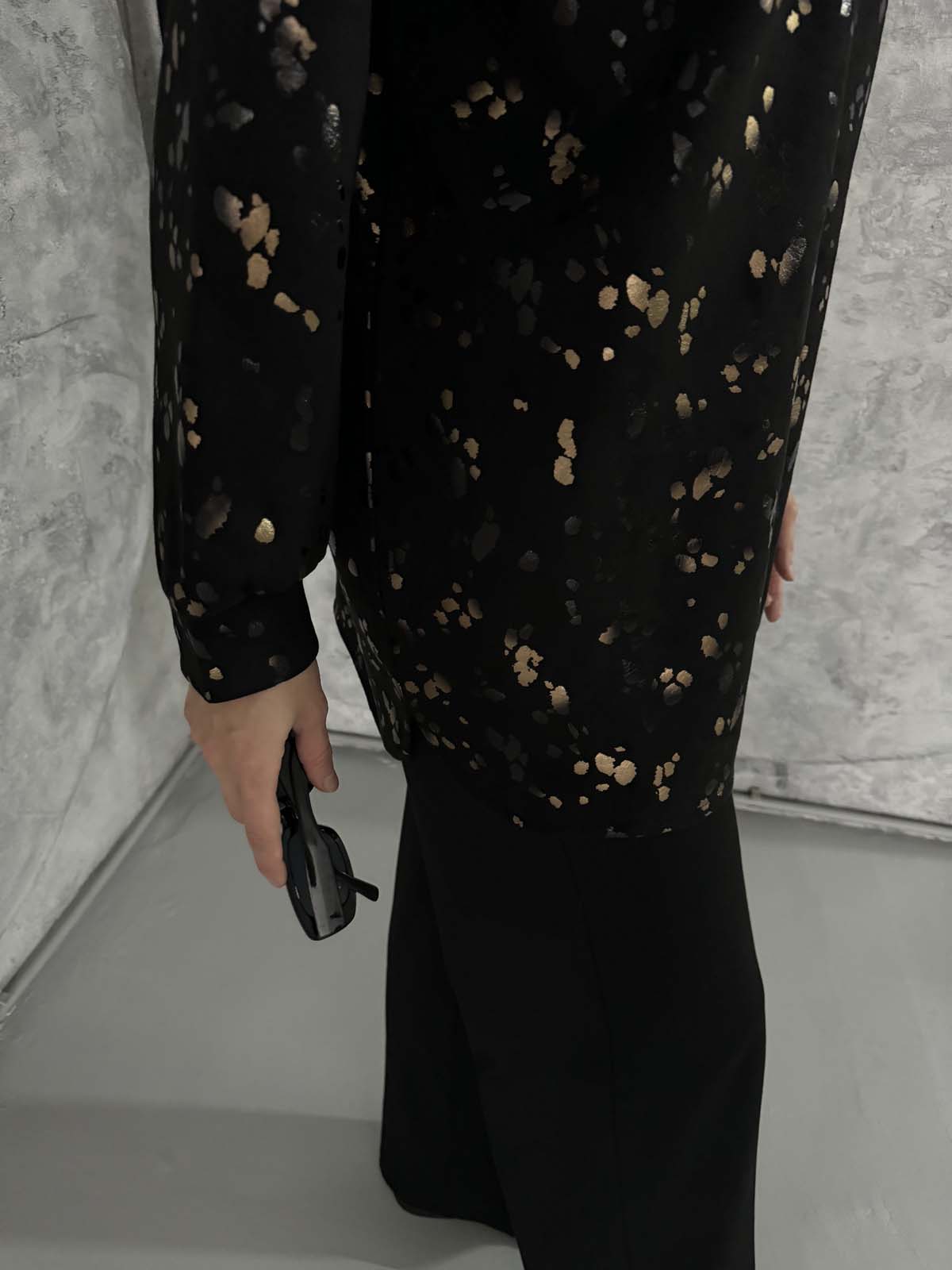 Varak Baskılı Kopşonlu Sweatshirt