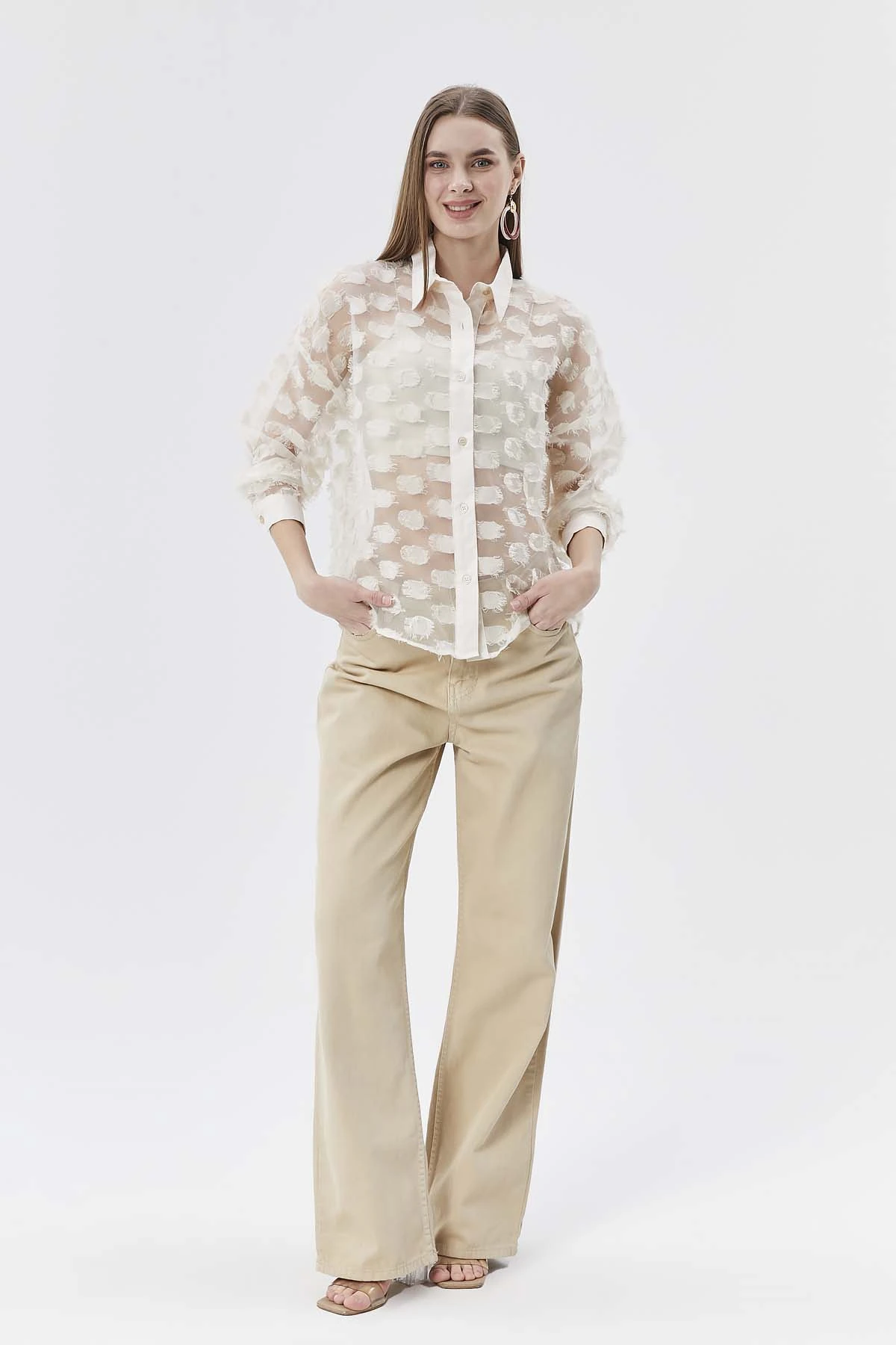 Kesmeli Organze Gömlek