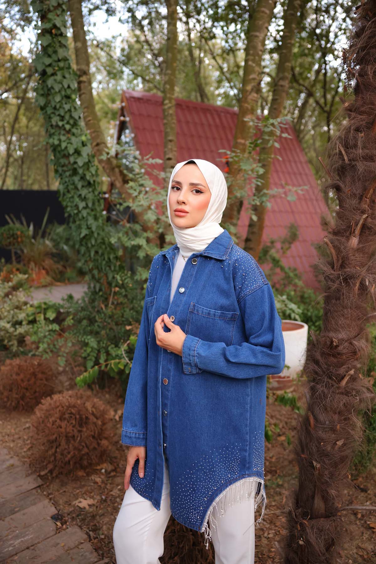 Kot Göğüs Cepli Etek Toru Püsküllü Hırka