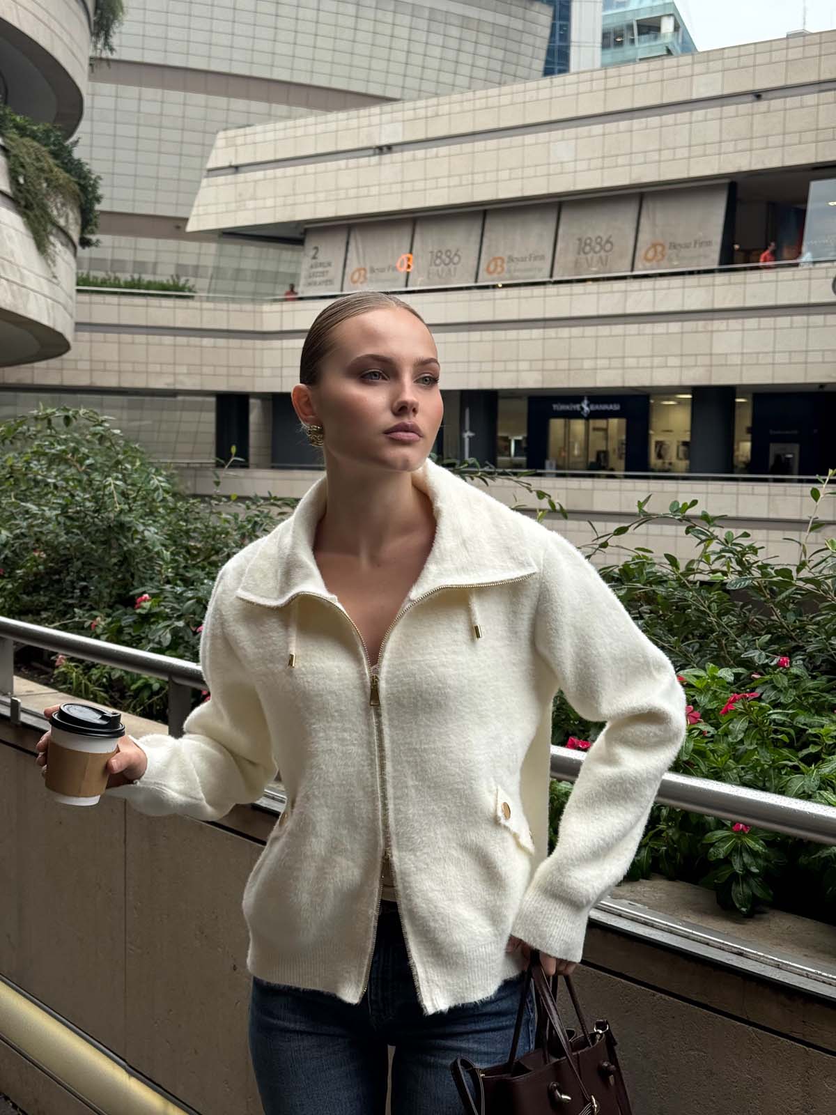 Angora Kamyoncu Yaka Hırka