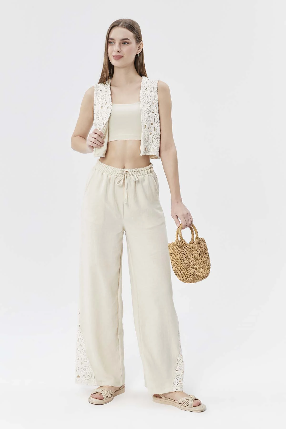 Brode Dantelli Kiton Gömlek Yelek