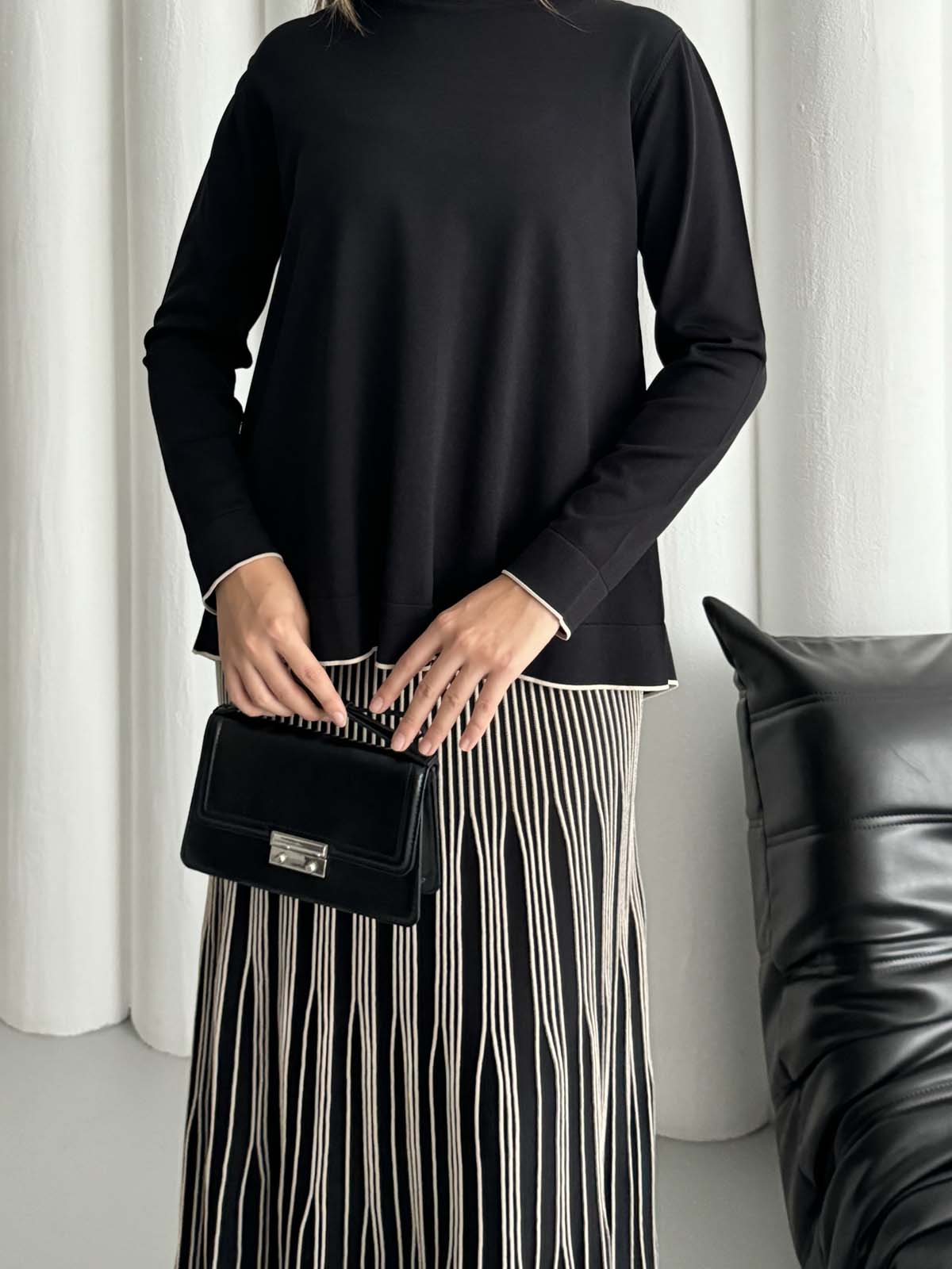 Rayon Bisiklet Yaka Tunik&Etekli Takım