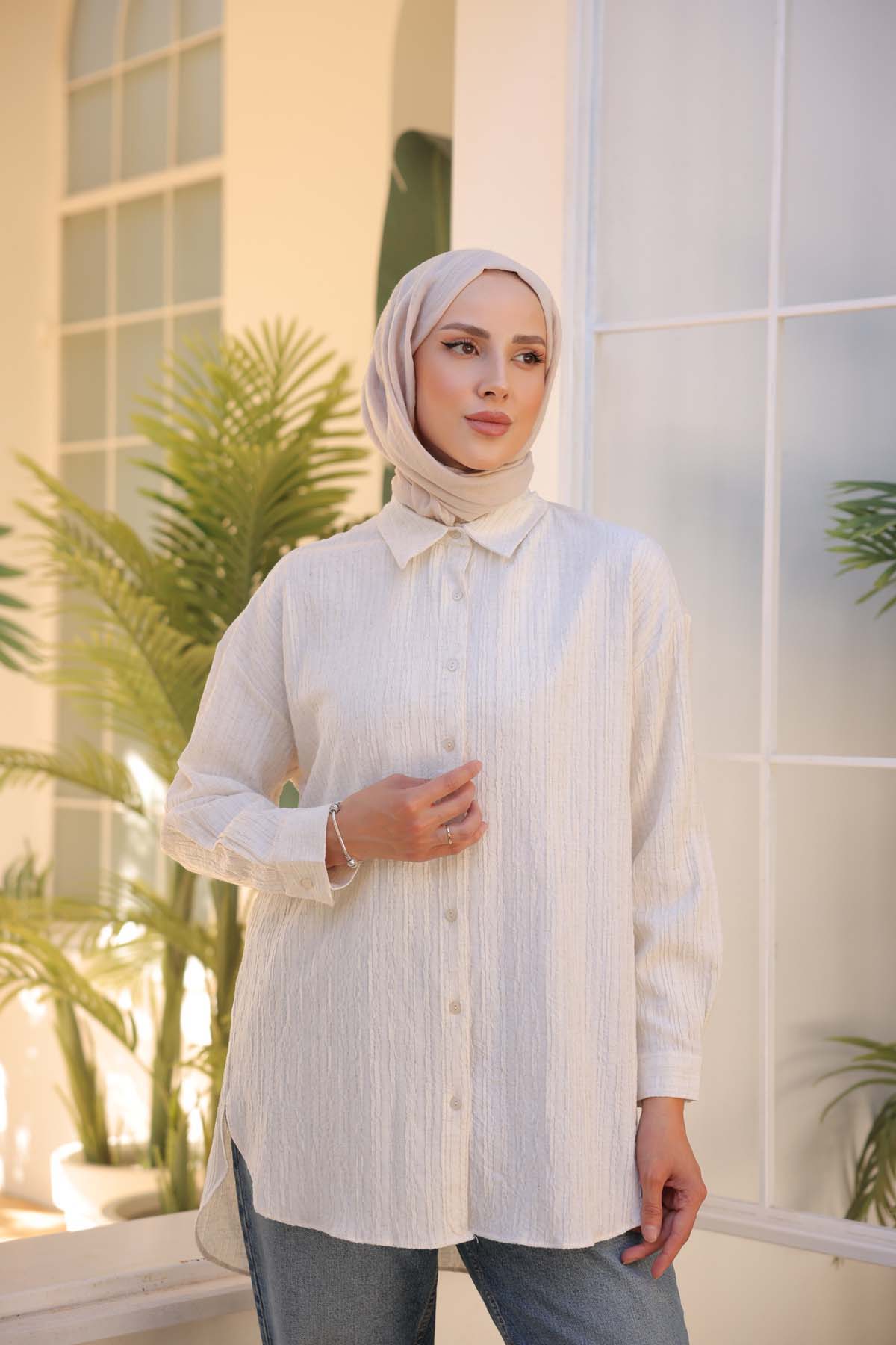 Klasik Dokuma Uzun Kollu Gömlek