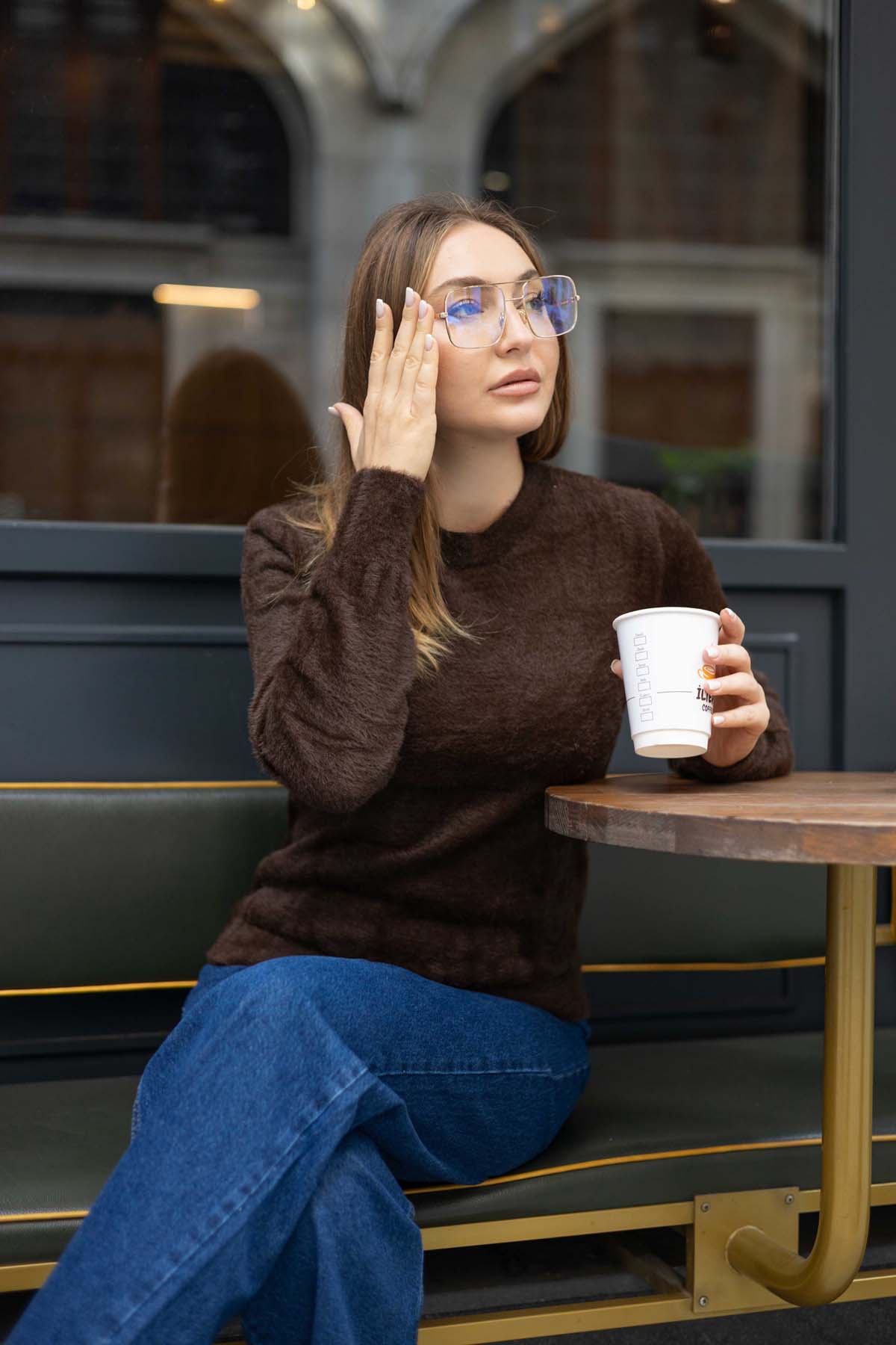 Angora Simit Yaka Kısa Kazak